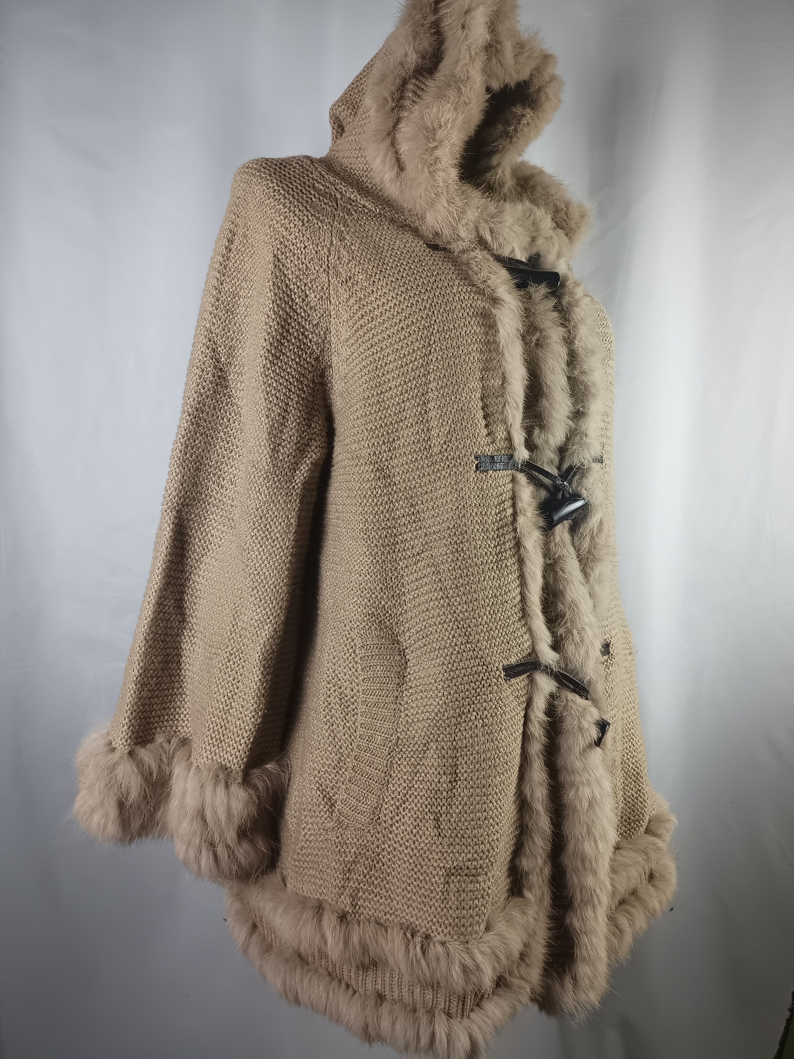 Designer × Japanese Brand VICKY Faux Fur Knit Toggle Jacket Size L / US 10 / IT 46 - 24 Thumbnail
