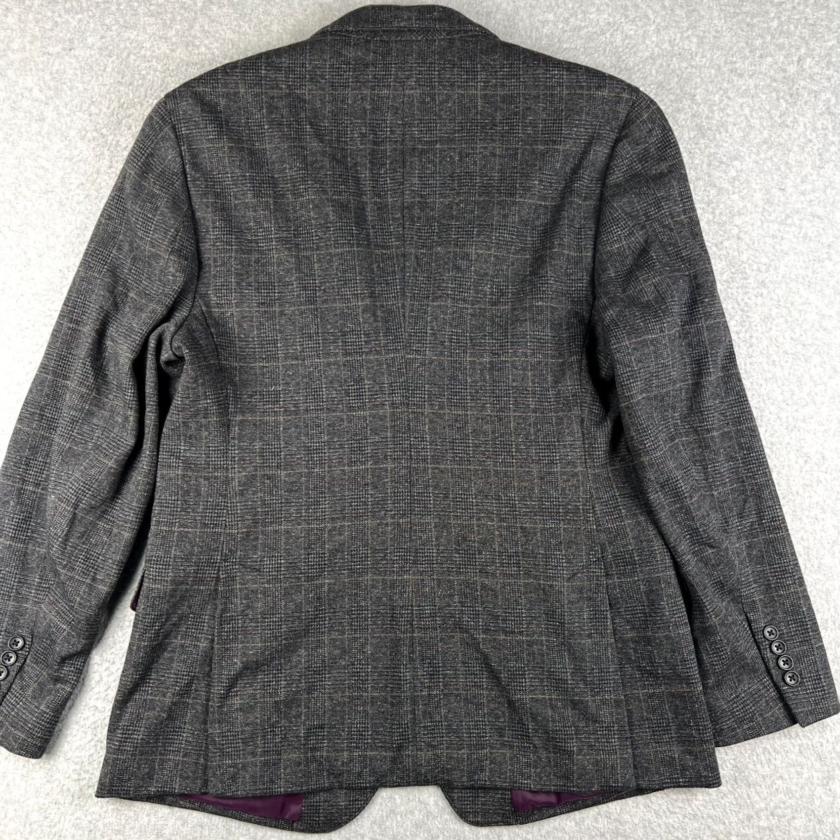 Bonobos Bonobos Sport Coat Blazer 44R Athletic Fit Mens Grey Plaid Cotton Suit Jacket Size 44R - 2 Thumbnail