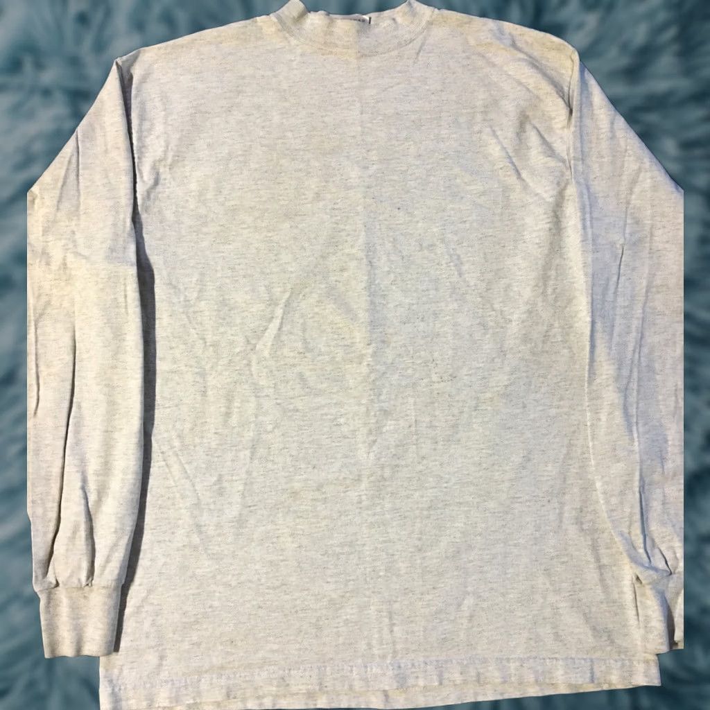 Fruit Of The Loom VINTAGE FOTL Shirt XL Gray 90s Distressed USA Fruit of the Loom Mens Long Sleeve Tee Grunge Biker Skate Surf Track Size US XL / EU 56 / 4 - 1 Thumbnail