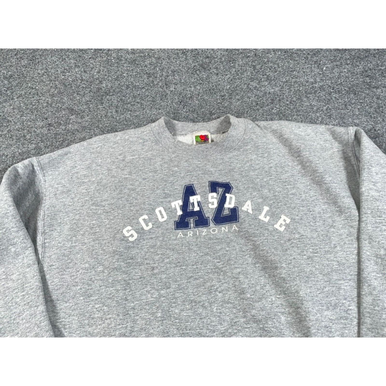 Fruit Of The Loom VINTAGE Scottsdale Arizona Sweatshirt Mens XL Gray 50-50 Lightweight Cotton Blend Graphic Print 90s Retro Size US XL / EU 56 / 4 - 7 Thumbnail