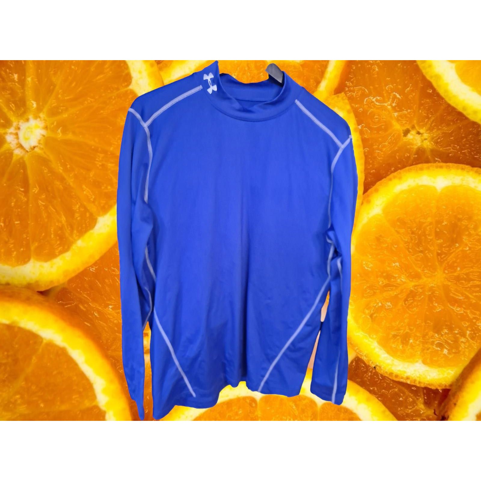 Under Armour Under Armour Coldgear Long Sleeve Blue and White Shirt Size Size US L / EU 52-54 / 3 - 1 Thumbnail