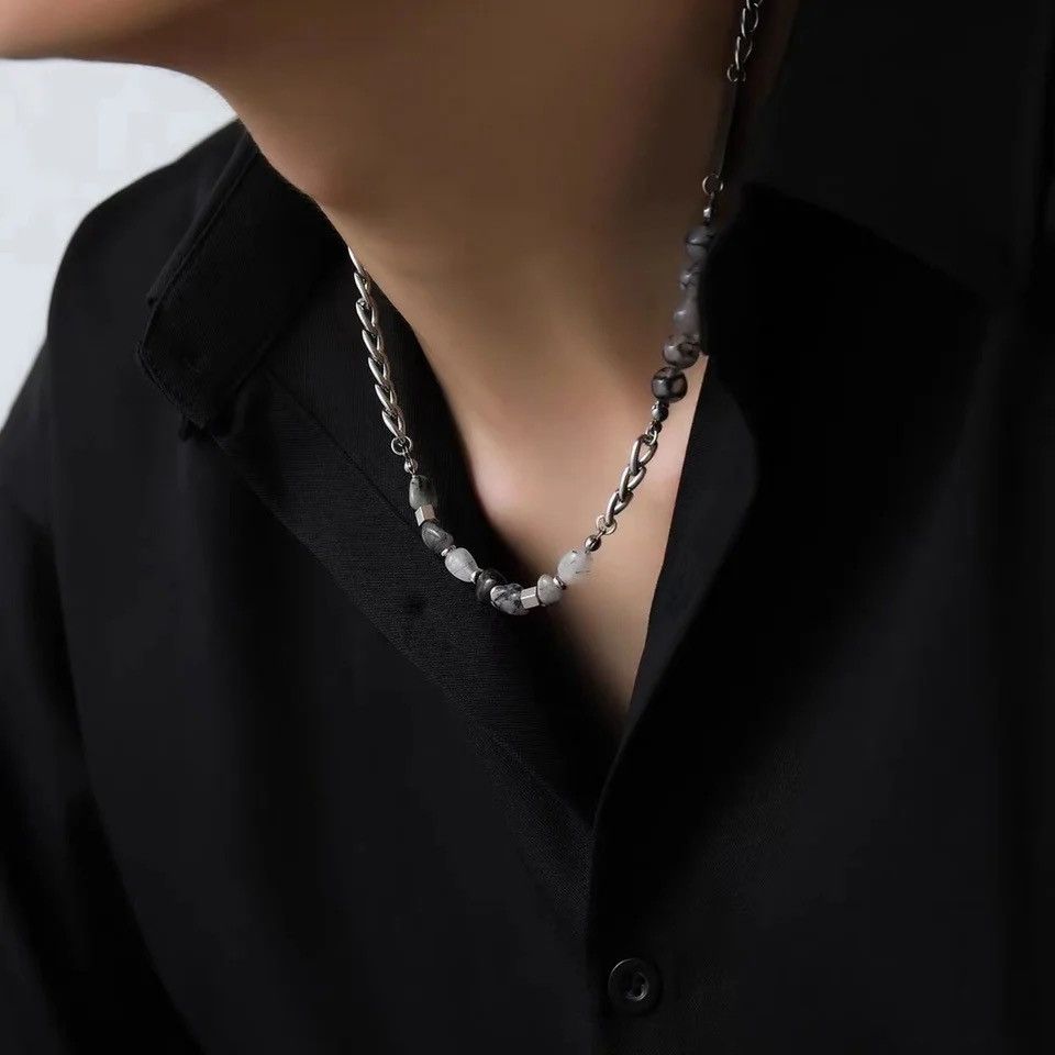 Jewelry 7mm Cuban Chain Necklaces Miami Curb Links with Forever Bar Size ONE SIZE - 1 Thumbnail