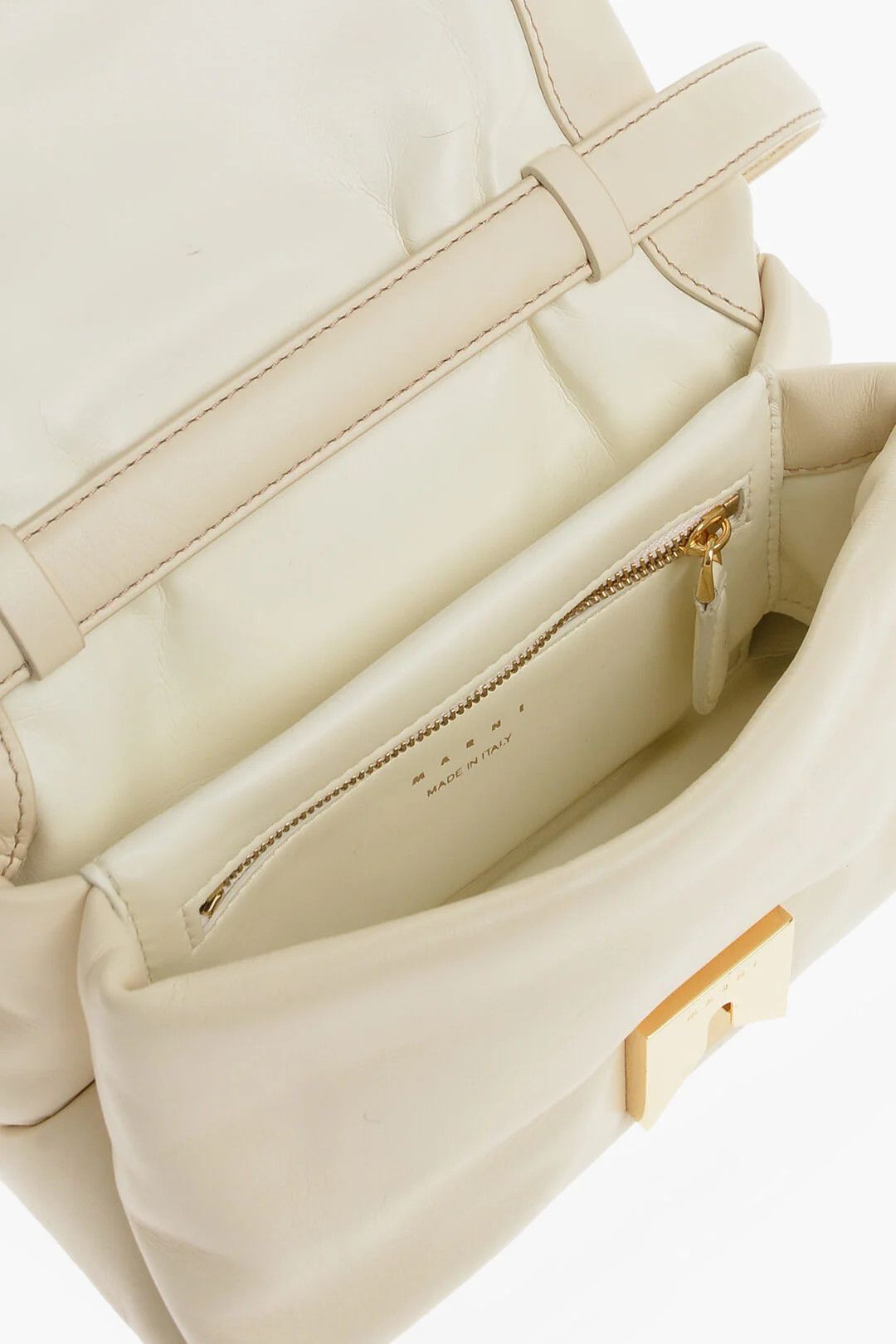 Marni og1mm0326 Size: OS / Leather Shoulder Bag in Beige Size ONE SIZE - 4 Thumbnail