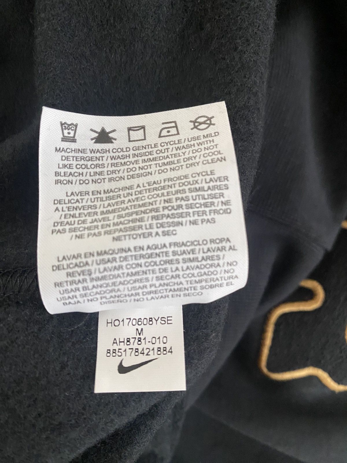 Nike Nike Air Hooded Fleece Black / Gold - BNWT - Men’s Medium Size US M / EU 48-50 / 2 - 5 Thumbnail