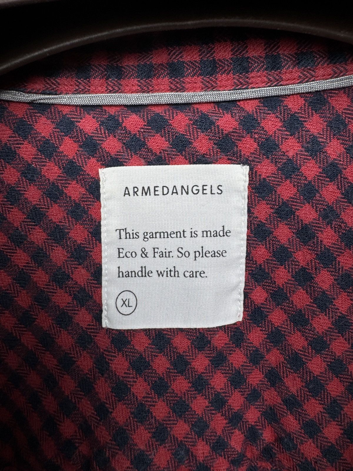 Designer Armedangels checkered plaid flannel long sleeve red shirt Size US XL / EU 56 / 4 - 8 Thumbnail