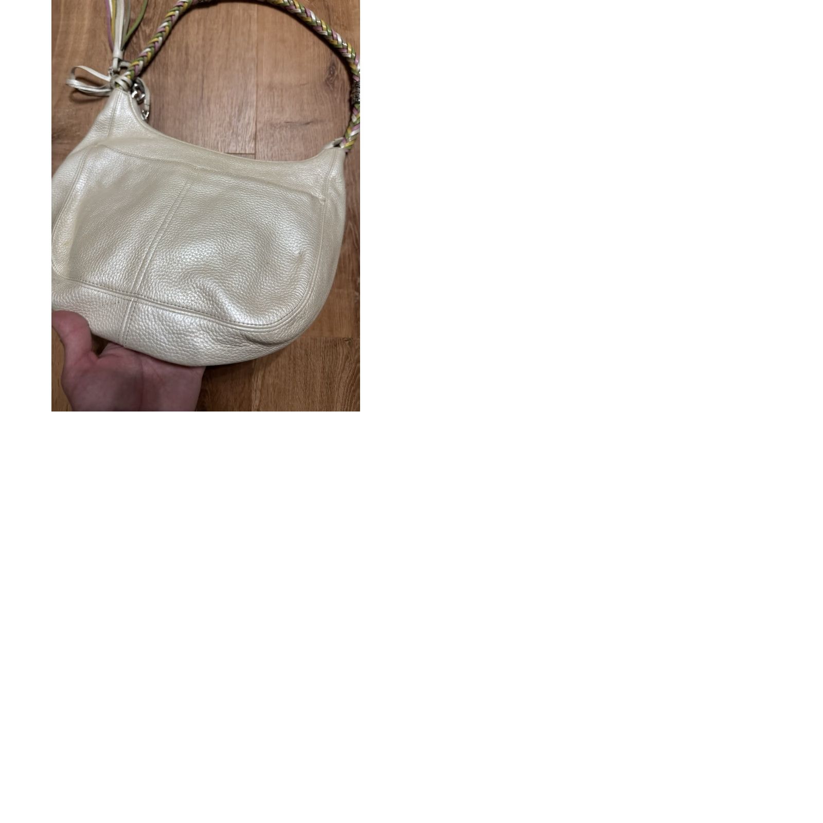 Brighton Brighton Barbados Hobo Bag Purse Handbag Cream White Leather Bright Multi Braid Woman Medium Size ONE SIZE - 9 Thumbnail