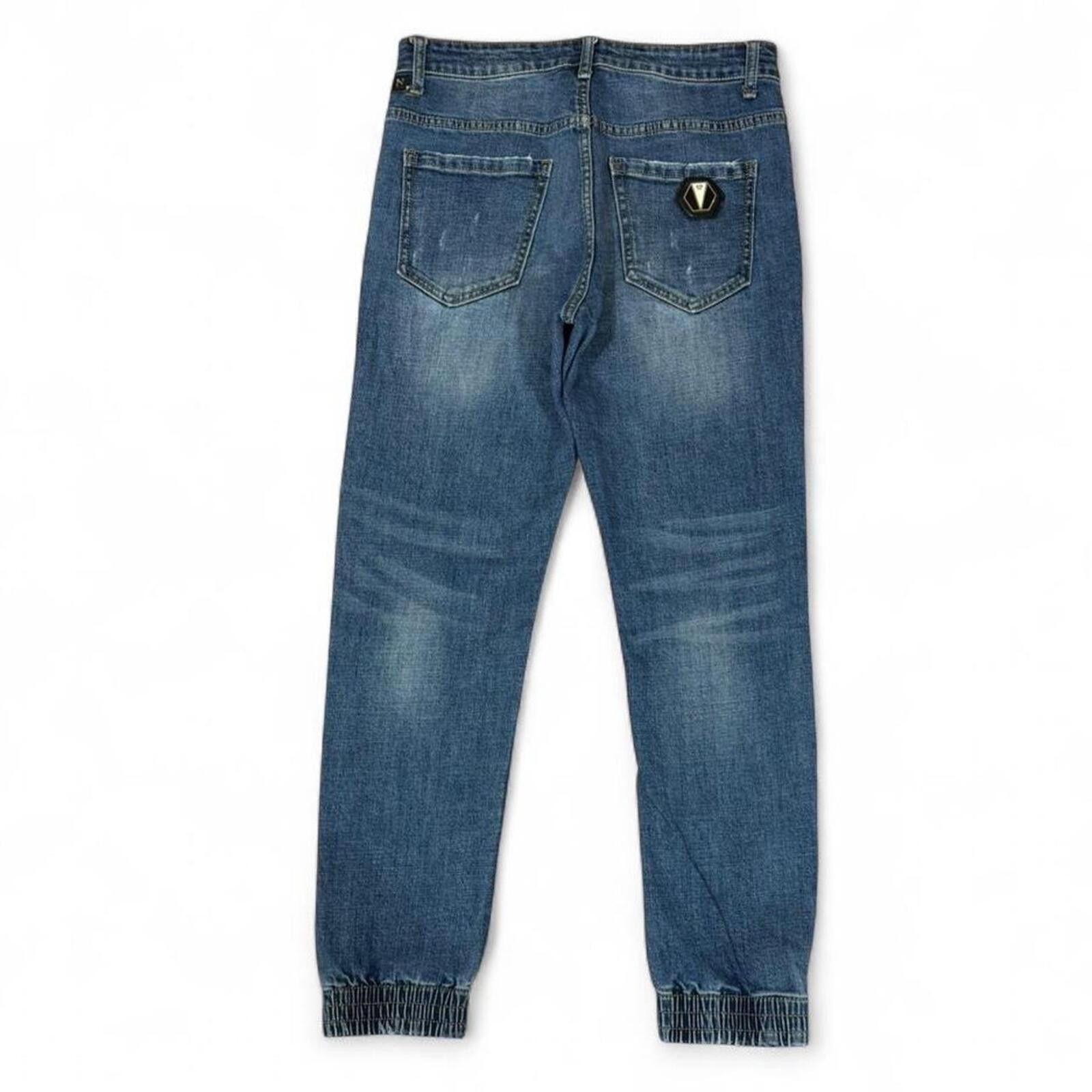 True Religion Philipp Plein blue jeans with patches with stretchable hem Size 30" / US 8 / IT 44 - 7 Thumbnail