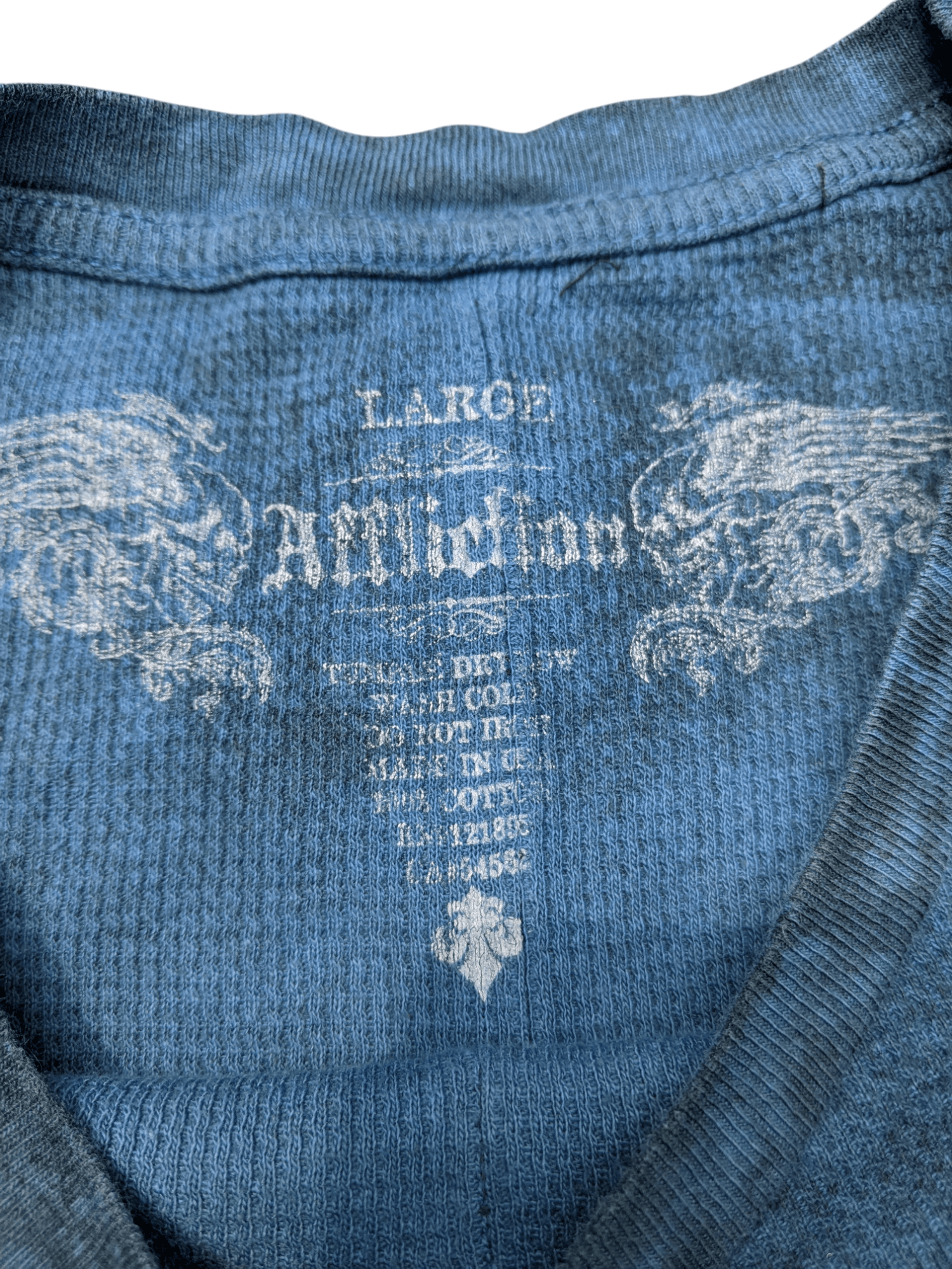 Affliction Affliction Skull Cross Waffle Knit Long Sleeve Size US L / EU 52-54 / 3 - 4 Thumbnail