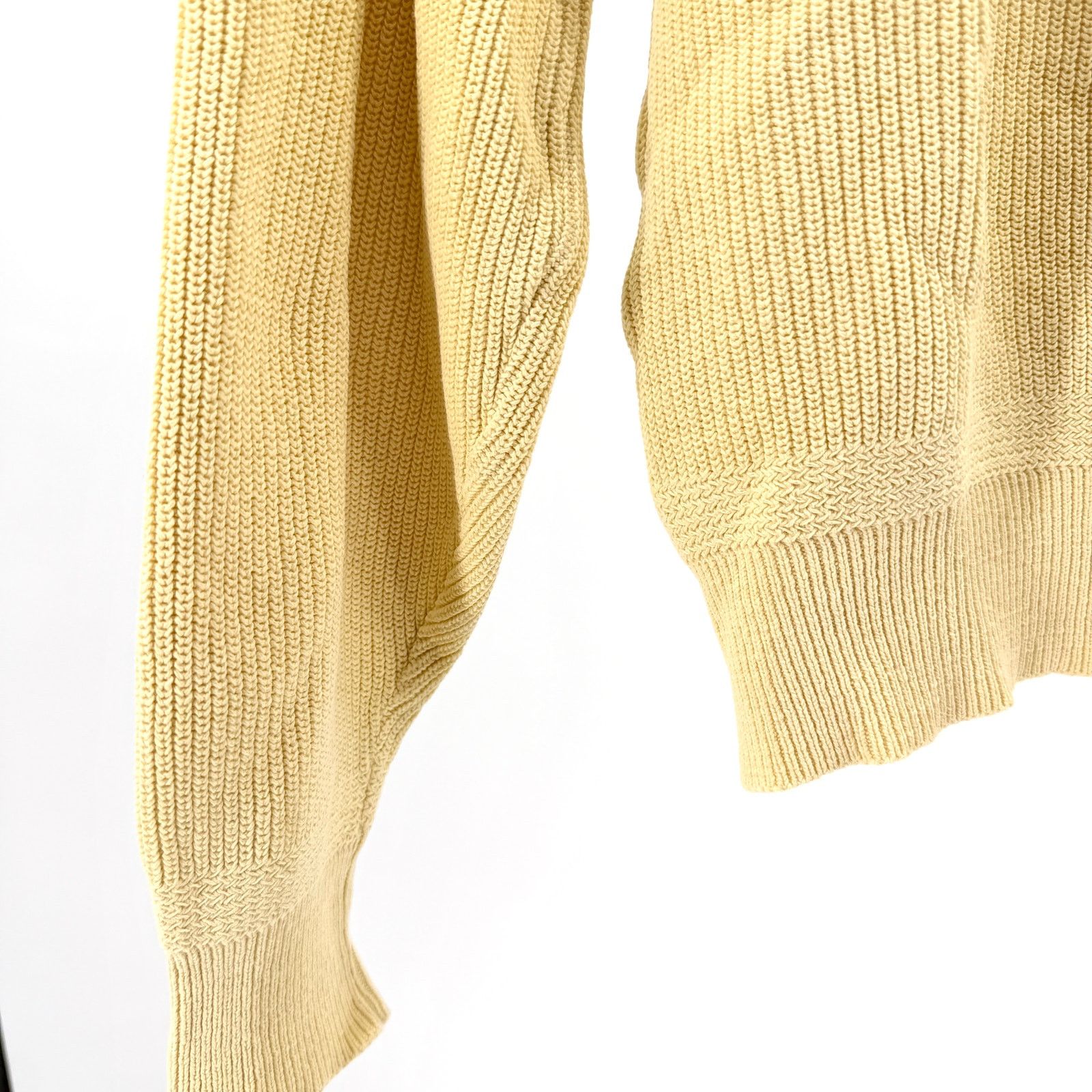 Lands' End Vintage 90s Pastel Yellow 100% Cotton Henley Knit Sweater Size S / US 4 / IT 40 - 5 Thumbnail
