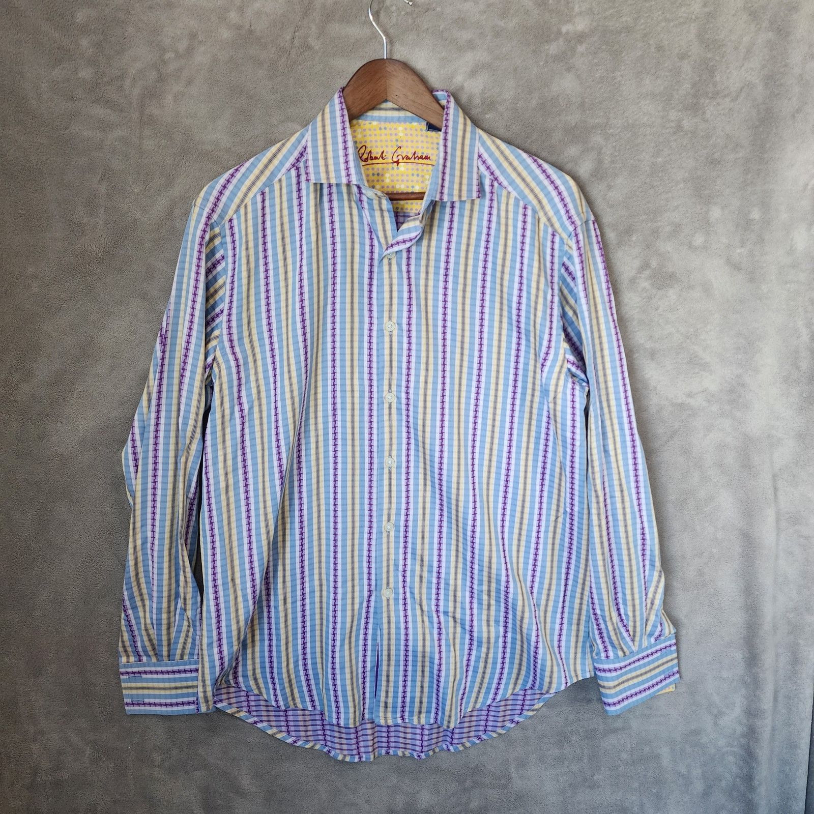 Robert Graham Robert Graham Men's Medium Long Sleeve Striped Size US M / EU 48-50 / 2 - 1 Thumbnail