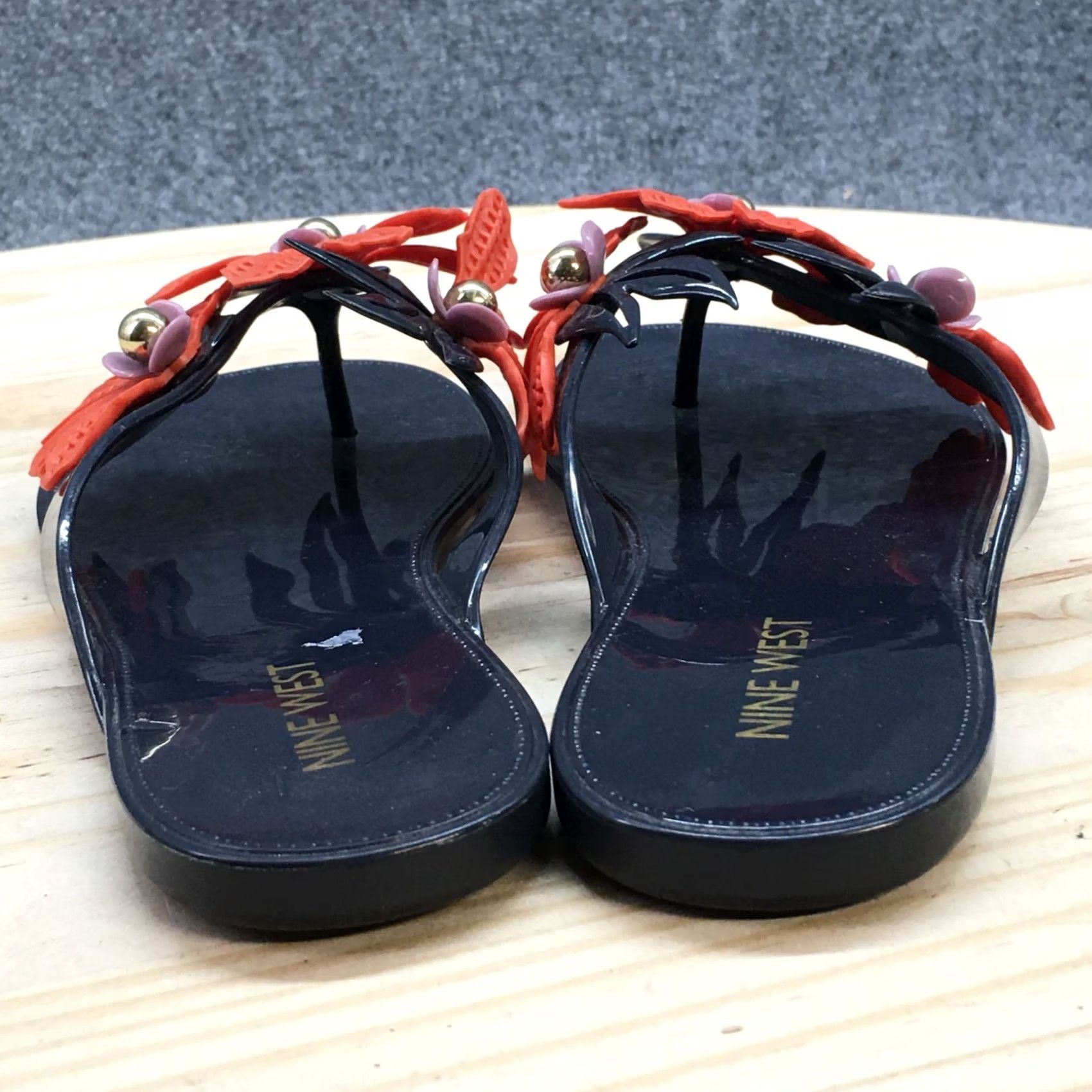 Nine West Nine West Sandal Womens 5 Flip Flop Flats Comfort Blue Orange Slip On Size US 5 / IT 35 - 7 Thumbnail