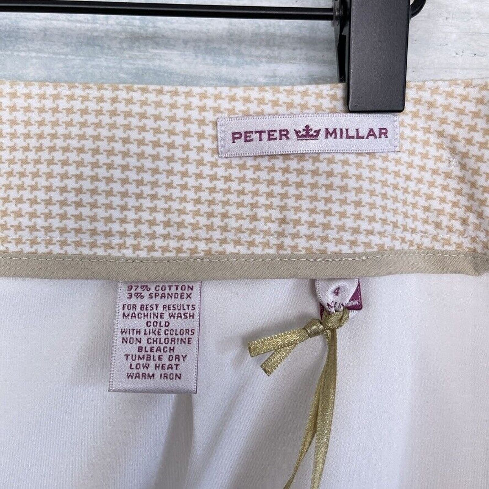Peter Millar Peter Millar Kick Pleat Golf Skort Tan White Houndstooth 4 Size 27" / US 4 / IT 40 - 5 Thumbnail