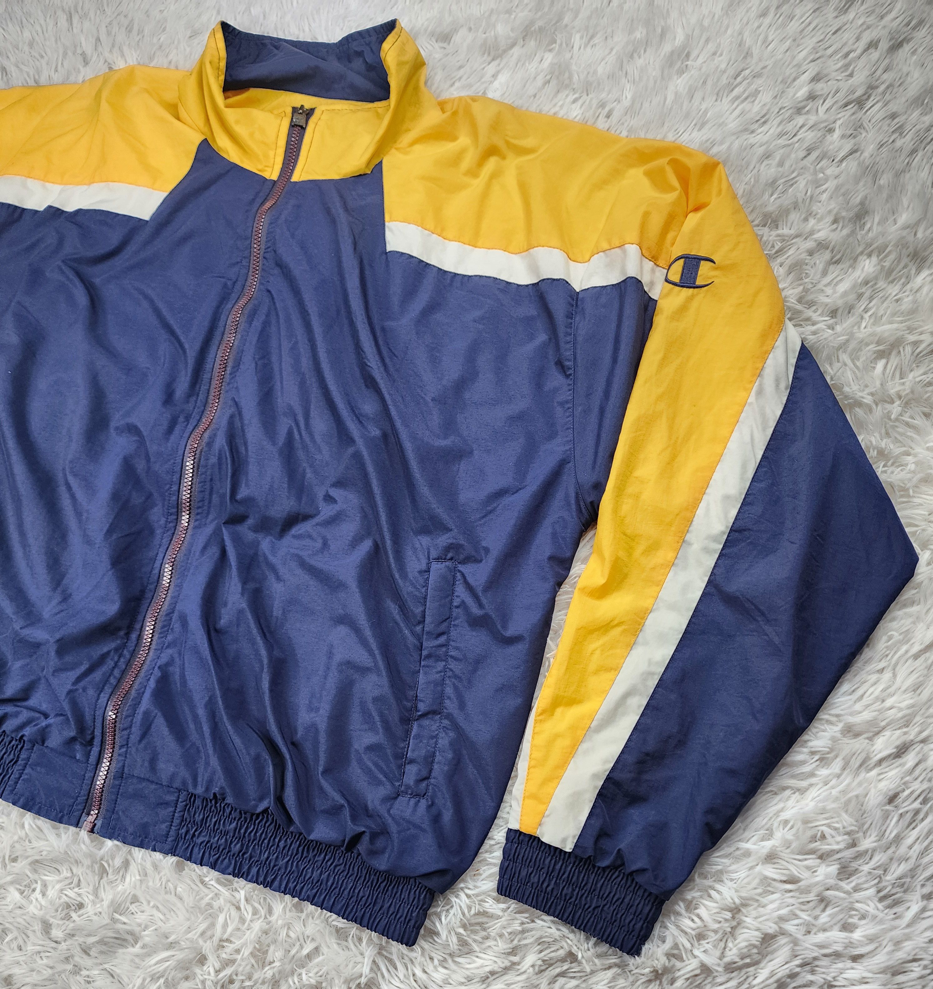 Champion Vintage Champion windbreaker jacket Navy/yellow Size US XL / EU 56 / 4 - 2 Thumbnail