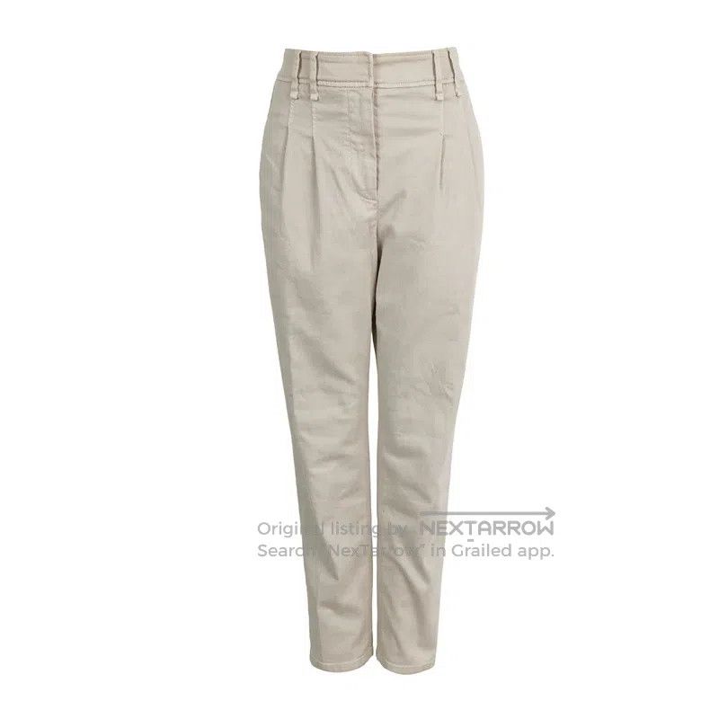Brunello Cucinelli Brunello Cucinelli Cotton Solid Color Long Pants Size 26" / US 2 / IT 38 - 1 Thumbnail