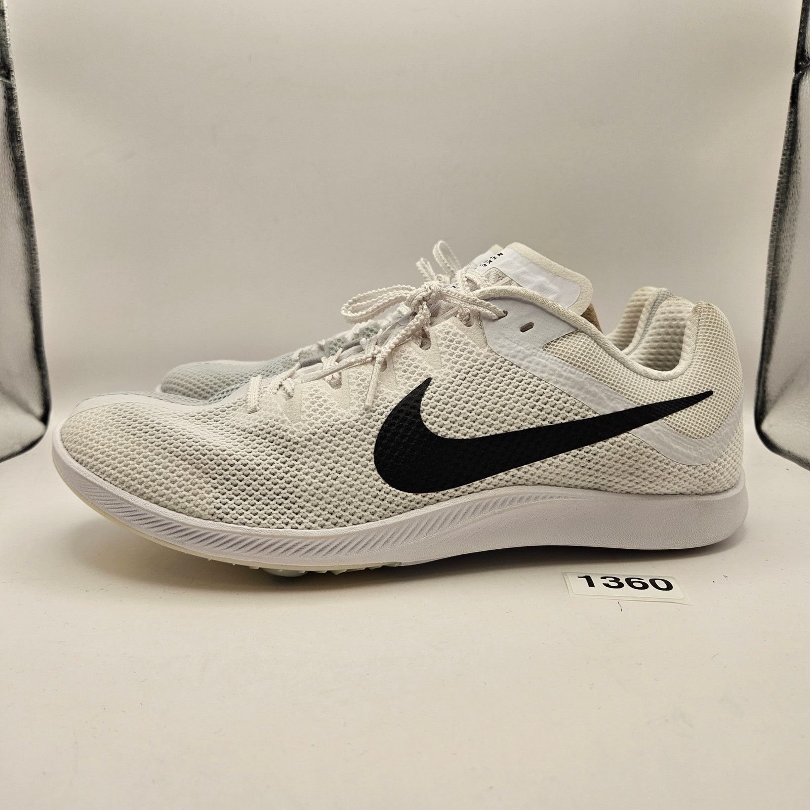 Nike NIKE MEN'S 13 ZOOM RIVAL DISTANCE TRACK SPIKES WHITE BLACK Size US 13 / EU 46 - 2 Thumbnail