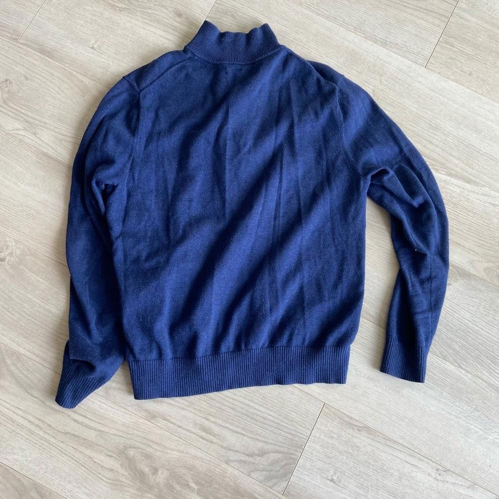 Designer Stylish Navy Blue Half-Zip Sweater by Unknown Brand Size US S / EU 44-46 / 1 - 3 Thumbnail