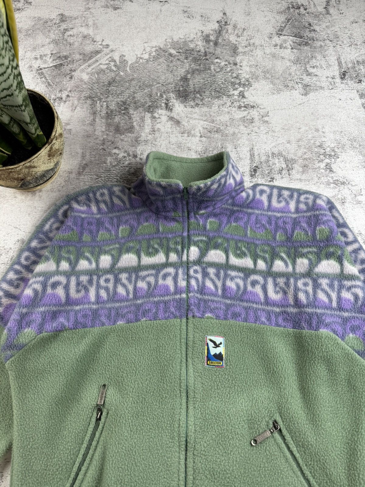 SALEWA Salewa Hiking Green Men’s L Outdoor Retro Polyester Fleece Polarlite Zip Jacket Size US L / EU 52-54 / 3 - 7 Thumbnail