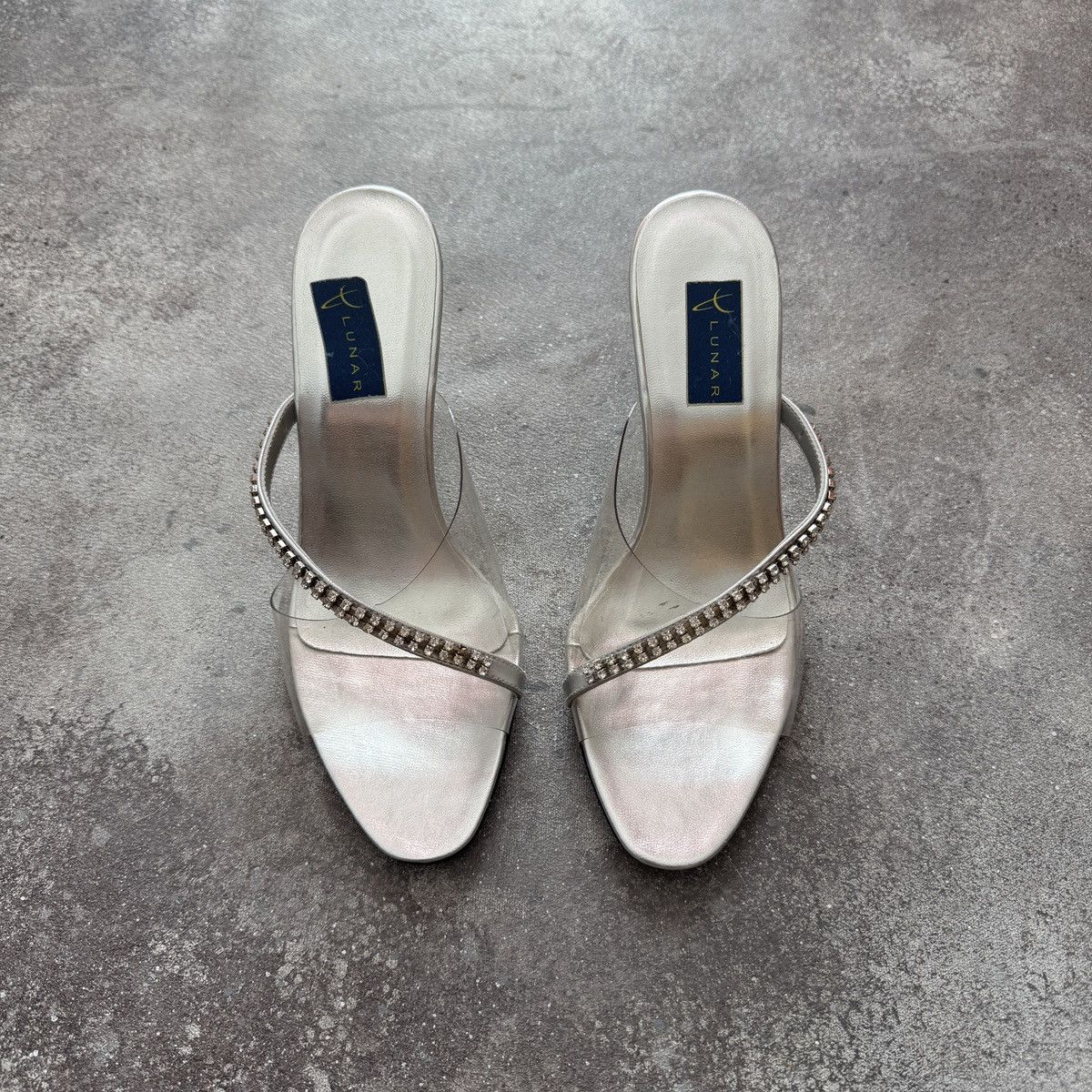 Hysteric Glamour Y2K Glamour 2000’s Clear Transparent Rhinestone Wedge Heels Size US 8 / IT 38 - 4 Thumbnail