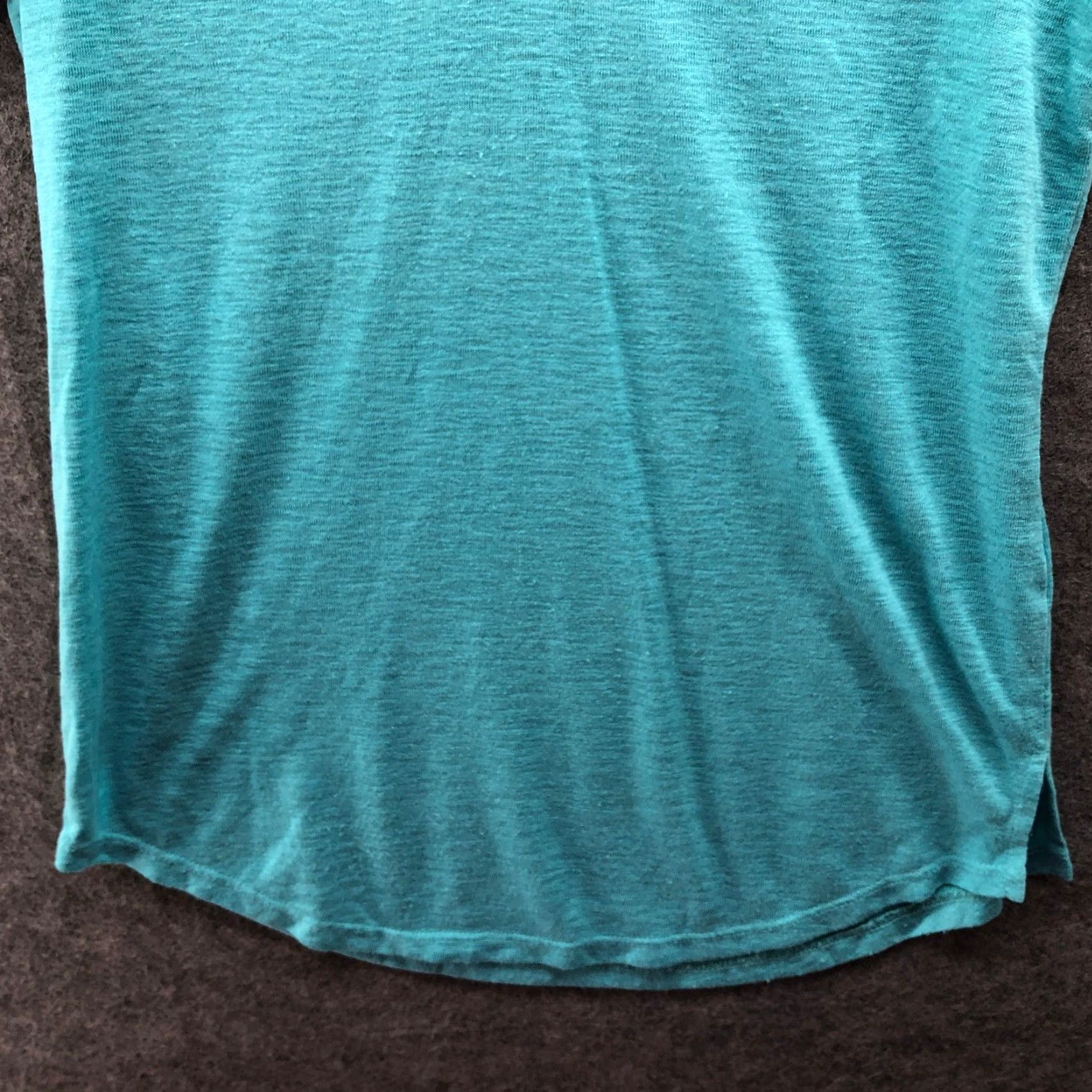 Athleta VINTAGE? Athleta Breezy V Neck T Shirt Womens S Blue Short Sleeve Slub Round Hem Size S / US 4 / IT 40 - 5 Thumbnail