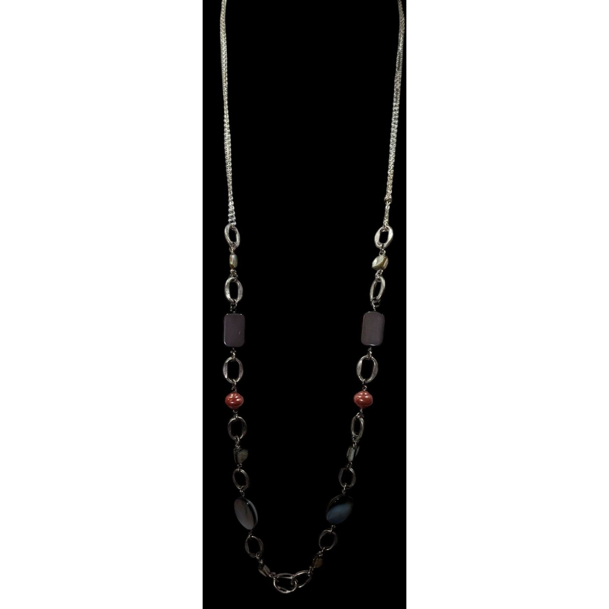 Other Boho Chic Shell And Pearl Accented Long Chain Link Necklace Size ONE SIZE - 2 Thumbnail