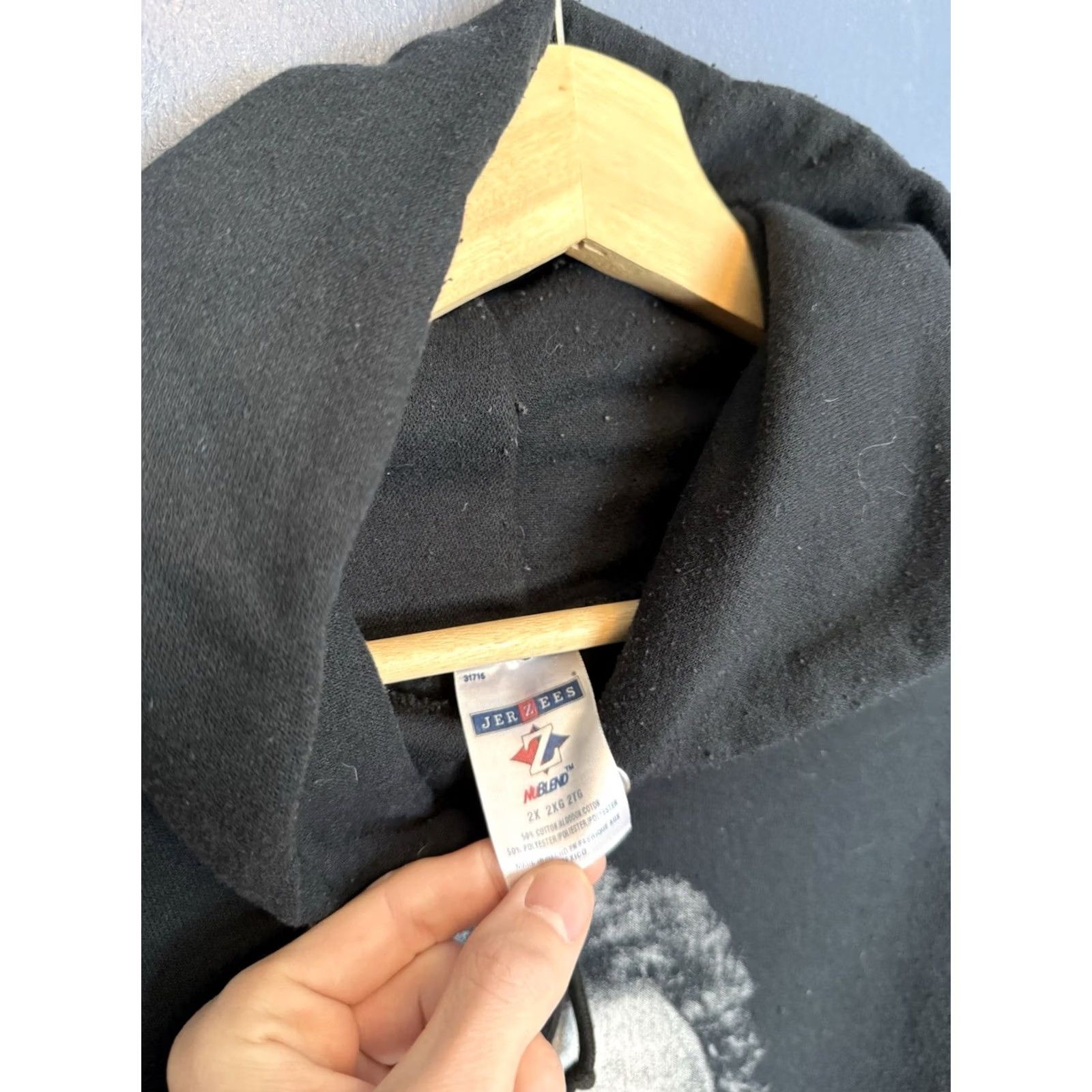 Jerzees VINTAGE Miles Ahead 90s Black Jerzees Hoodie Men 2XL Pullover Jerzees 2XL Mens Size US XXL / EU 58 / 5 - 2 Thumbnail