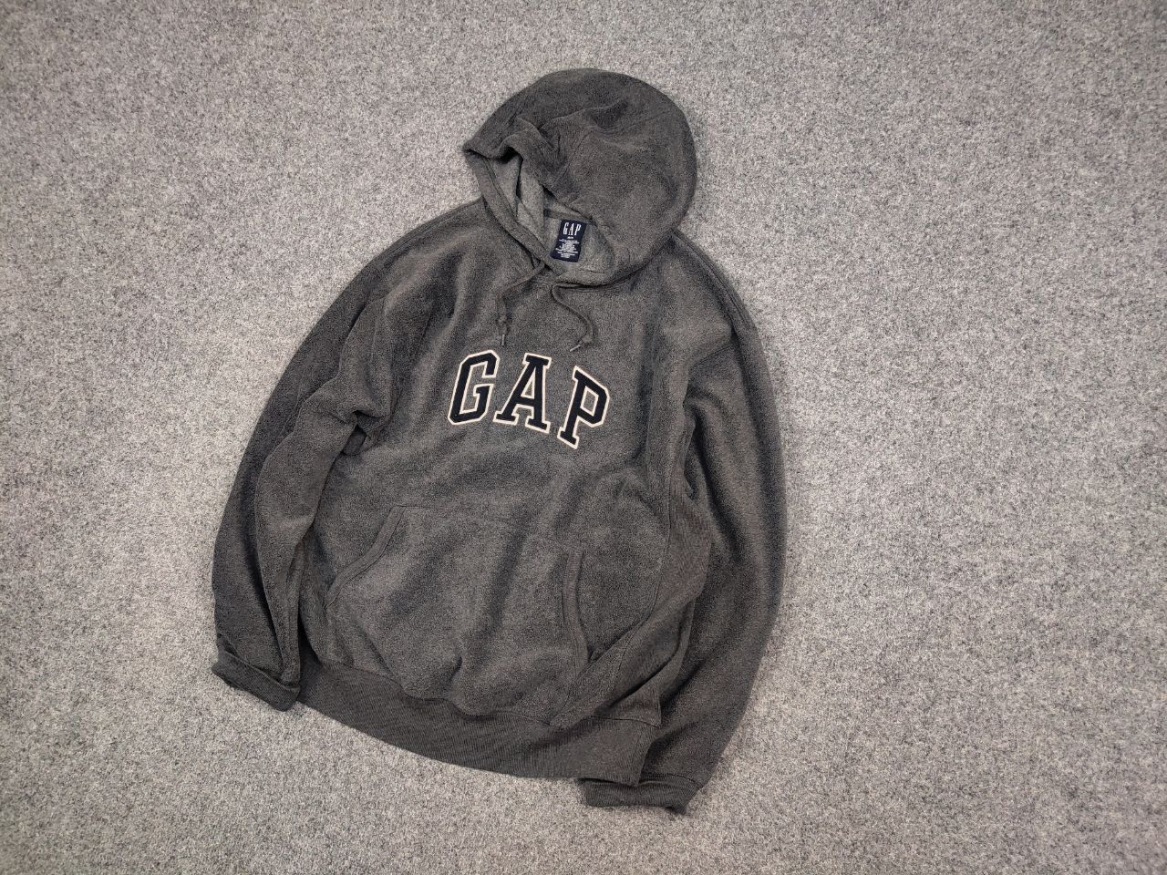 Gap Vintage 90's Gap Usa Dark Gray Fleece Center Logo Hoodie Size US M / EU 48-50 / 2 - 3 Thumbnail