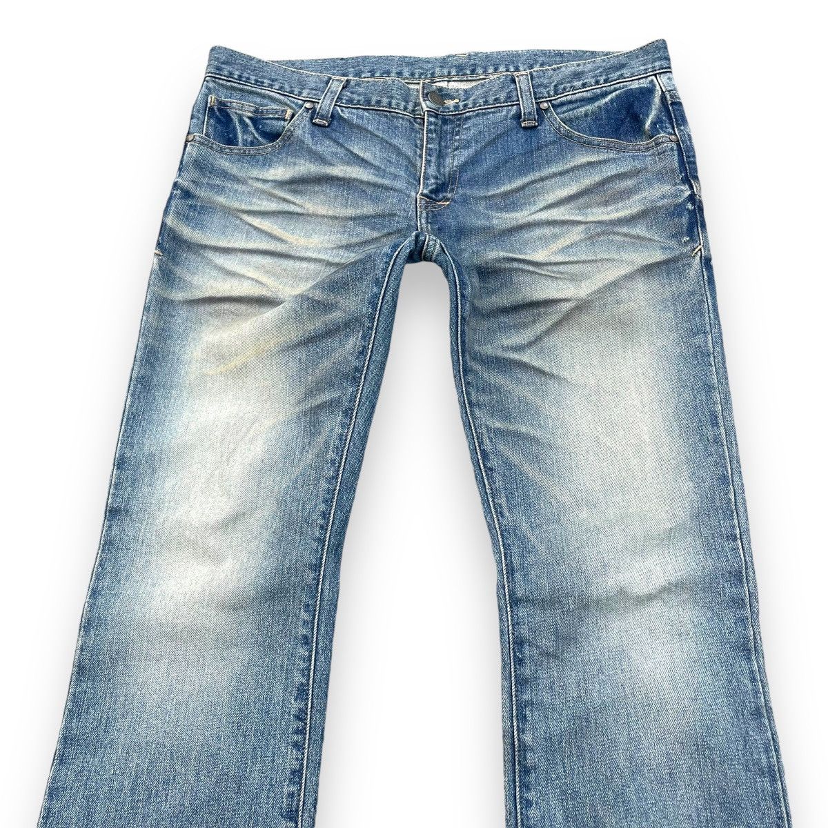 Tornado Mart 🇯🇵 VINTAGE TORNADO MART JAPAN WASHED FLARE DENIM PANTS Size US 34 / EU 50 - 3 Thumbnail