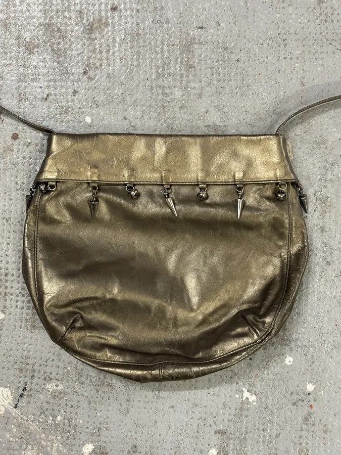 Prada Prada Gold Leather Studded Shoulder Bag Size ONE SIZE - 4 Thumbnail