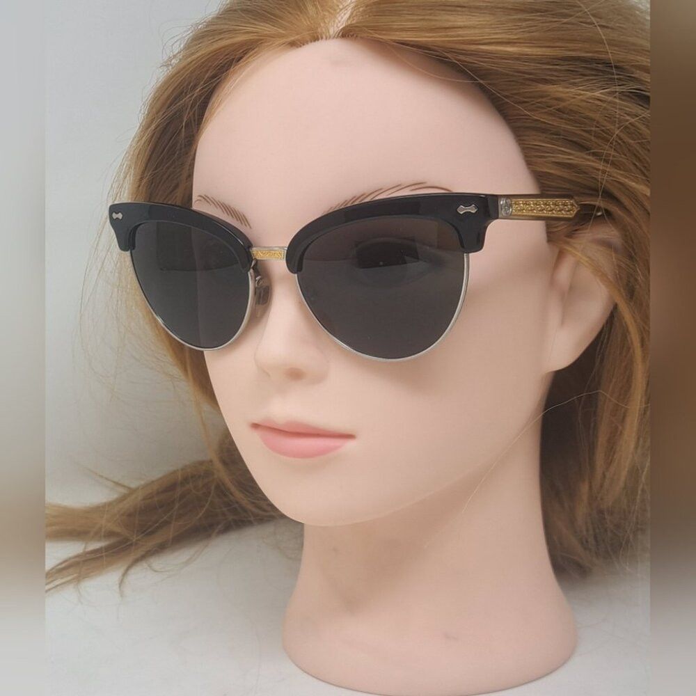 Gucci Gucci Womens Sunglasses Damascato Cat Eye Blck Gold Filigra Size ONE SIZE - 7 Thumbnail
