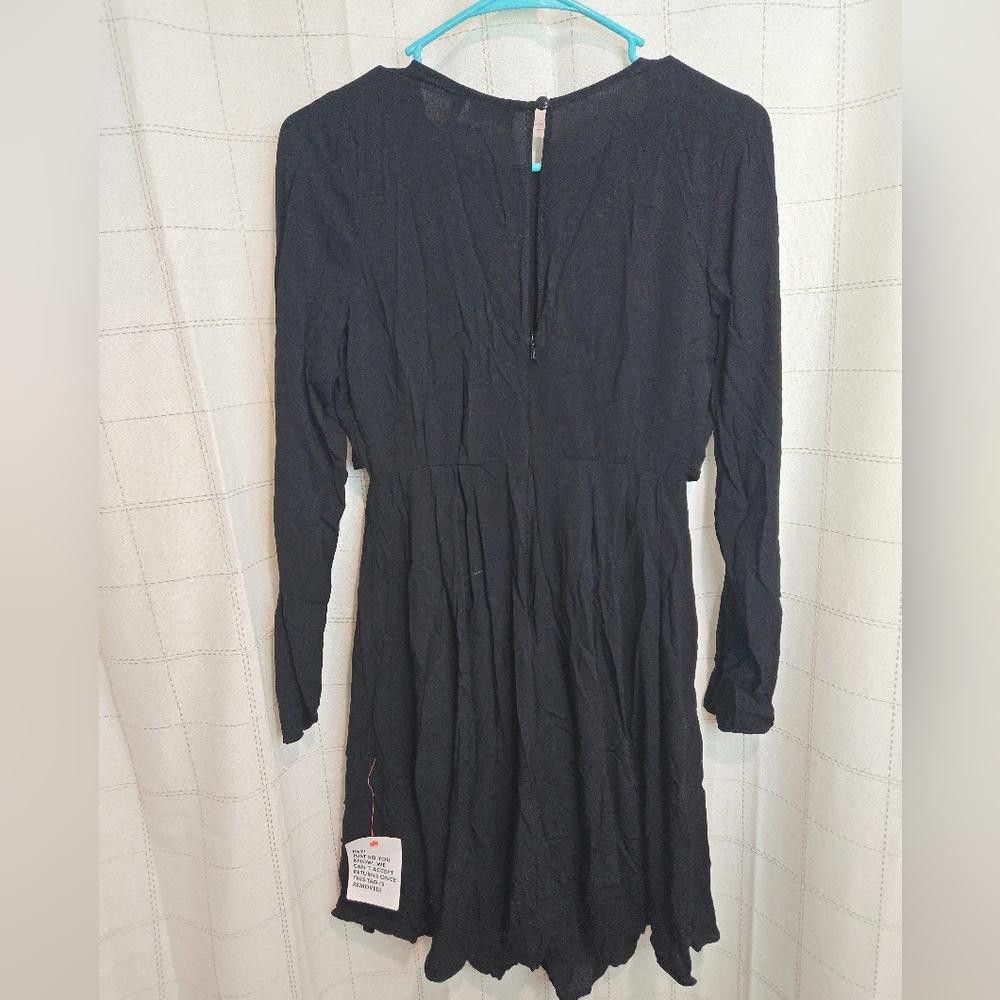 Asos ASOS Design Tie Front Black Dress Size XS / US 0-2 / IT 36-38 - 2 Thumbnail