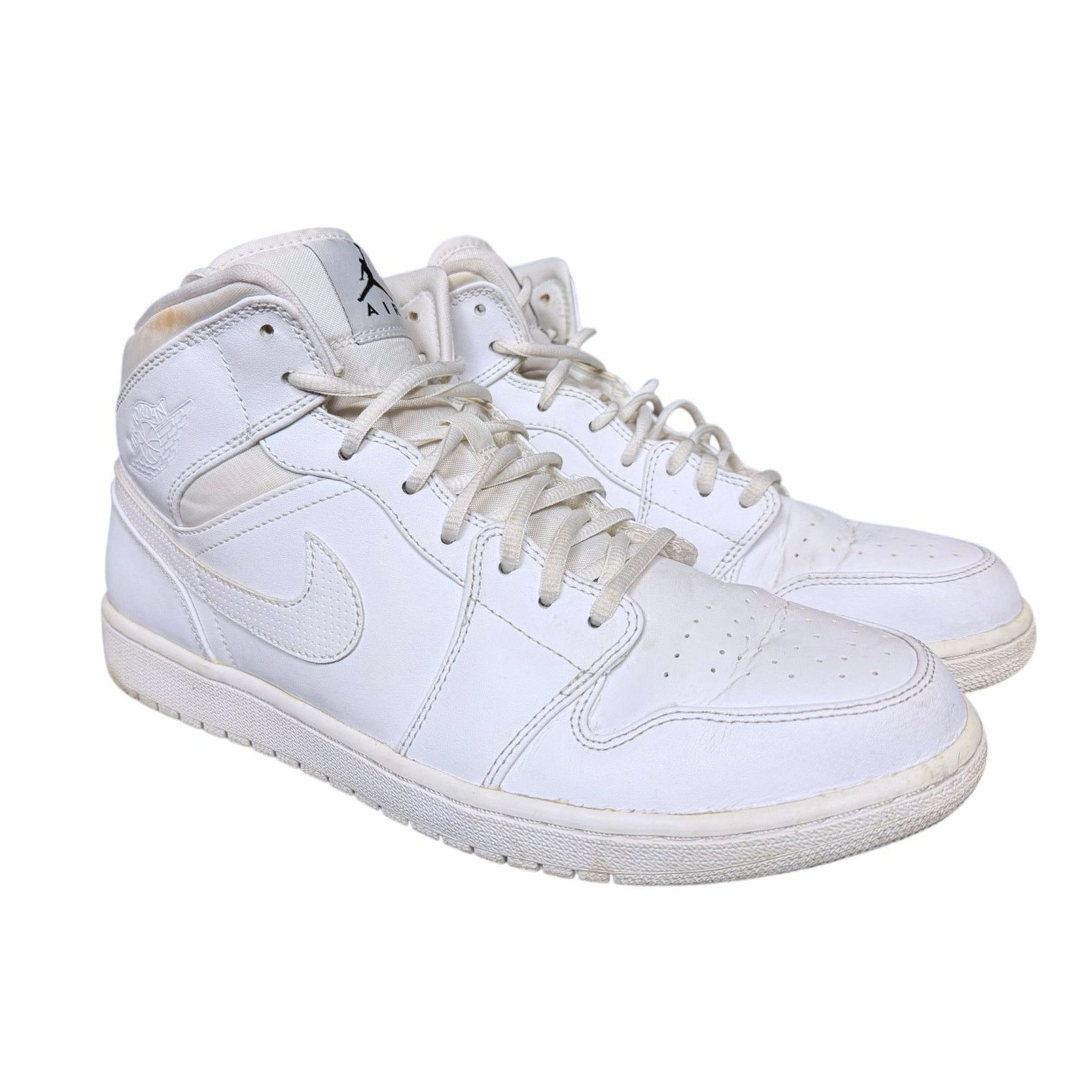 Nike Air Jordan 1 Mid Triple White Sneakers Shoes 12 Nike 2016 Size US 12 / EU 45 - 1 Thumbnail