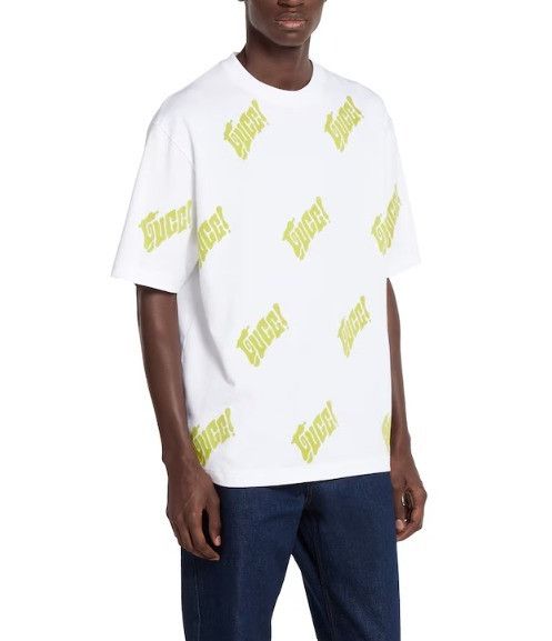 Gucci o1la5ras0426 Embroidered Cotton Jersey T-Shirt in White Size US L / EU 52-54 / 3 - 5 Thumbnail