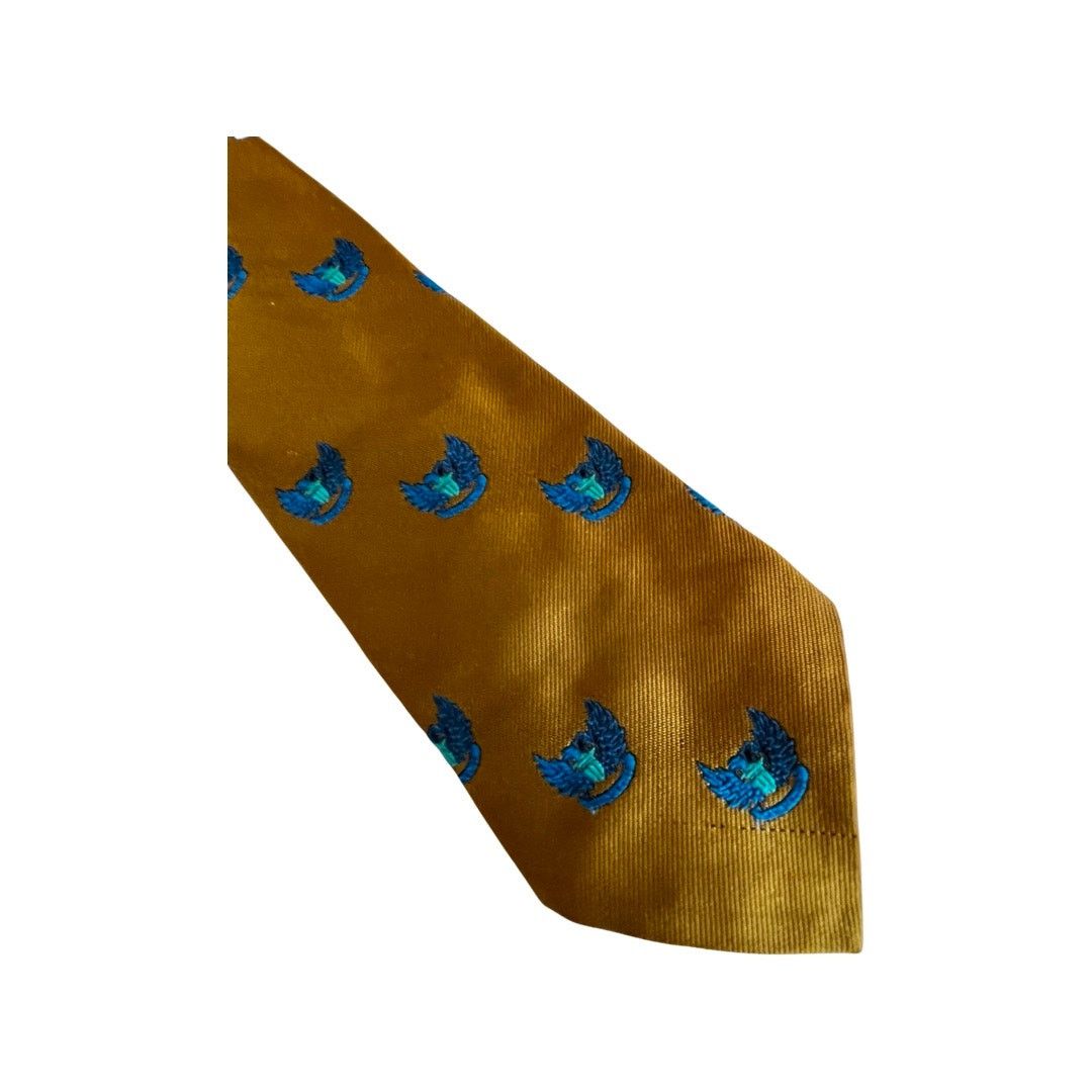 Vintage Vintage Gold Coat of Arms Tie Regalon Dark Mustard Honeycomb Size ONE SIZE - 2 Thumbnail