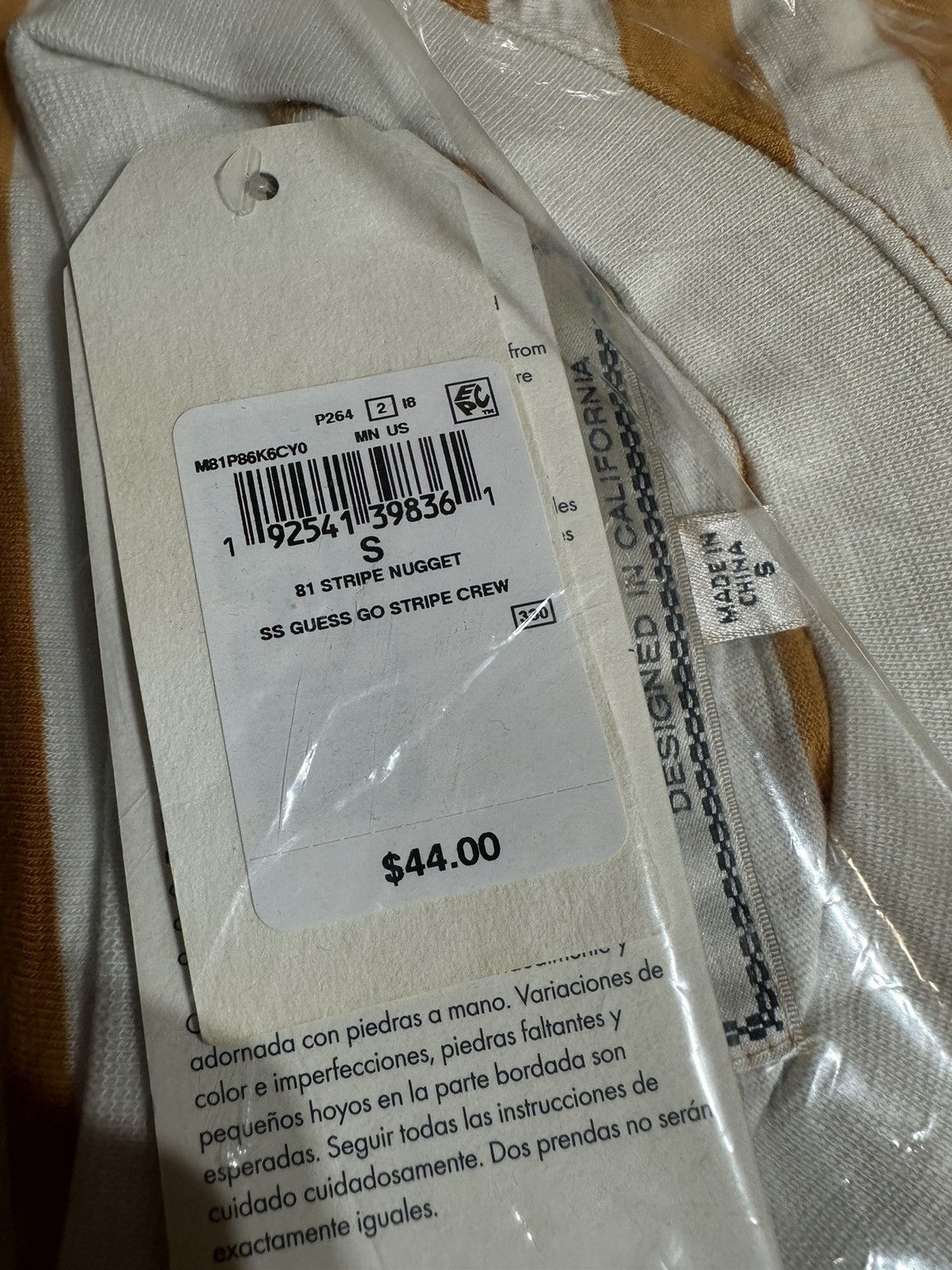 Guess Guess Stripe Tee Yellow White Size US S / EU 44-46 / 1 - 4 Thumbnail
