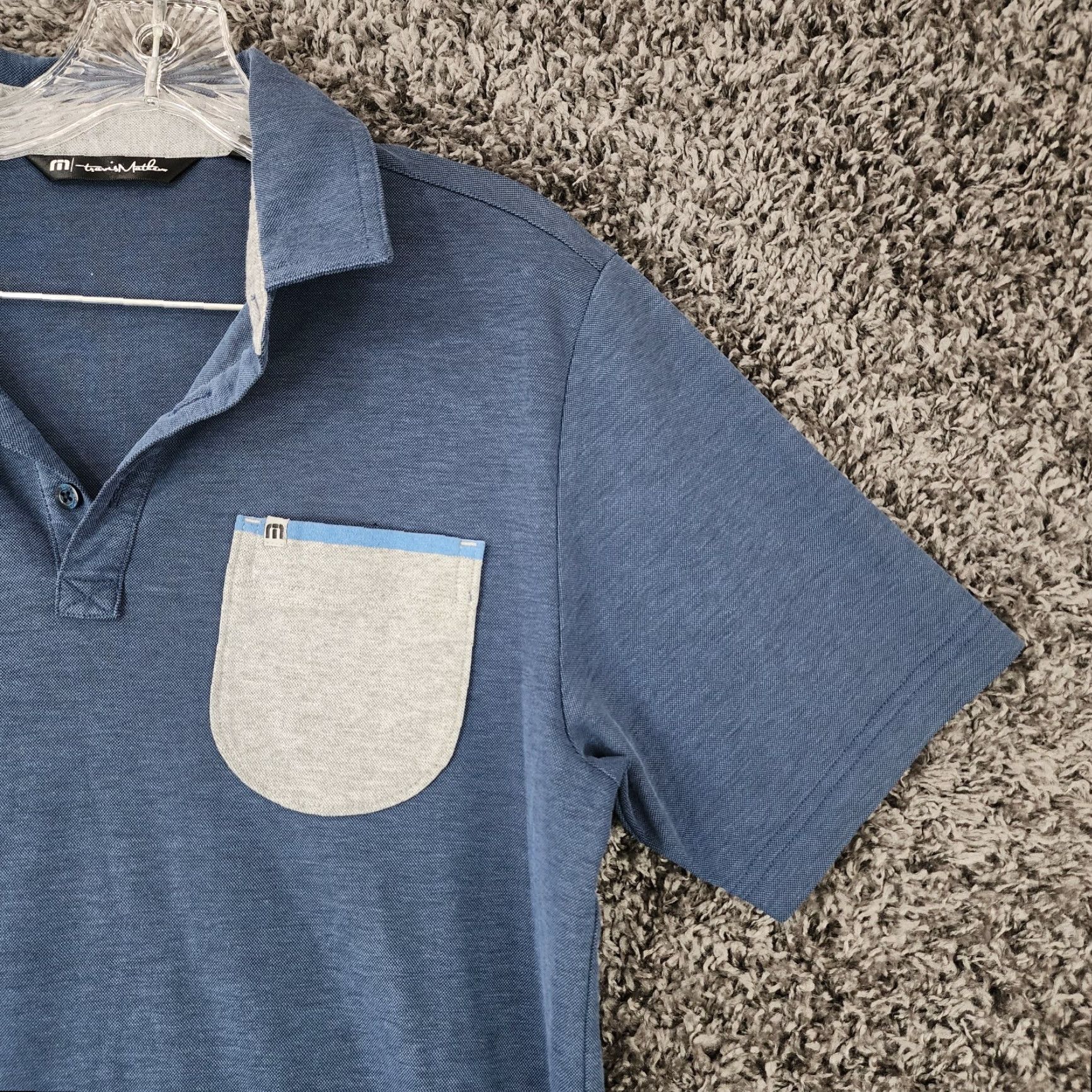 TravisMathew Travis Mathew Polo Short Sleeve Pocket Blue Gray Size S Mens Size US S / EU 44-46 / 1 - 2 Thumbnail