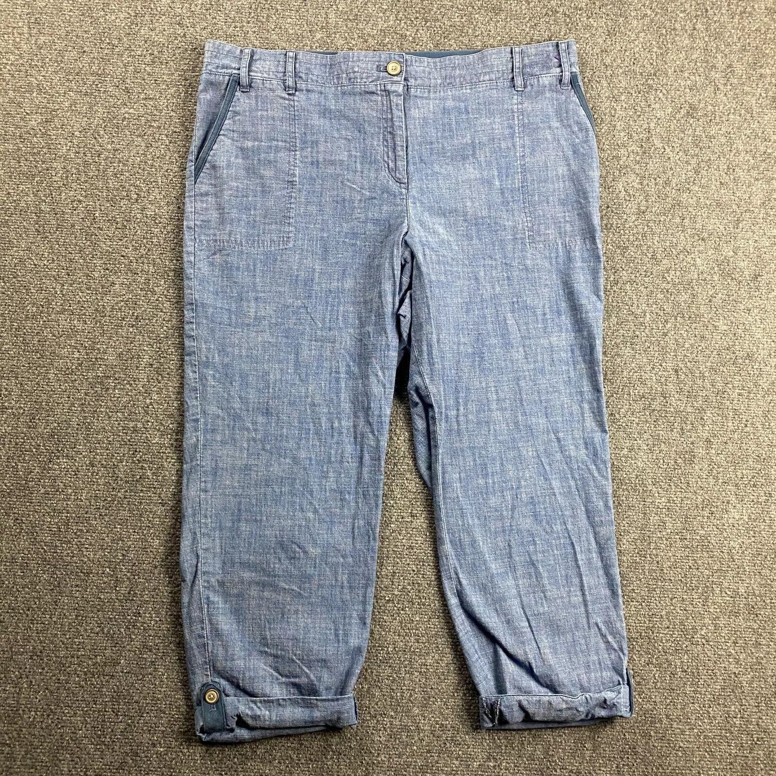 Talbots Talbots Pants Women's 16P Petite Blue Capri Cuffed Hem Size 38" / US 16 / IT 52 - 1 Thumbnail