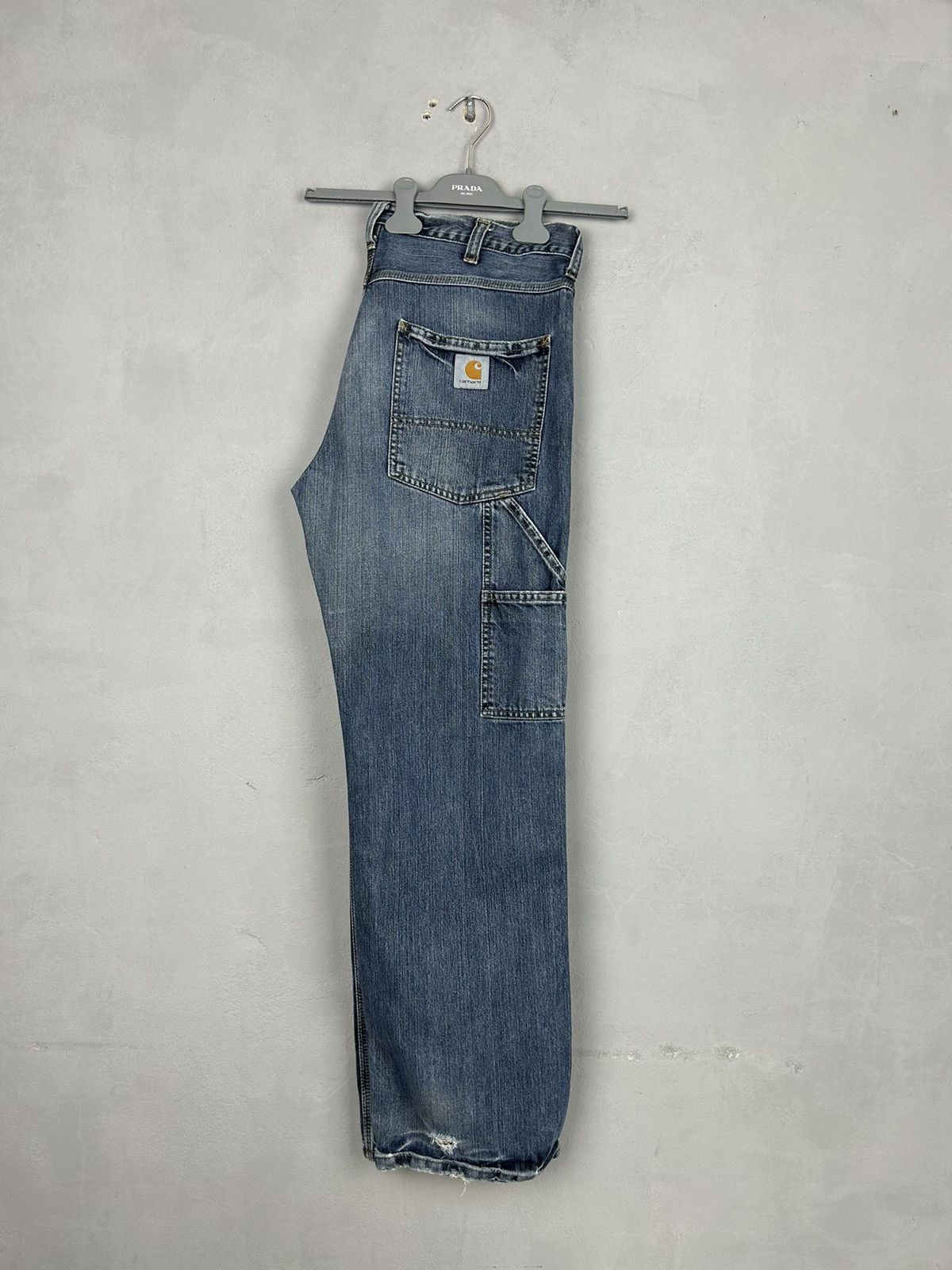 Carhartt Carhartt TRAX Carpenter Jeans 33x32 Blue Faded Distressed Size US 33 - 5 Thumbnail