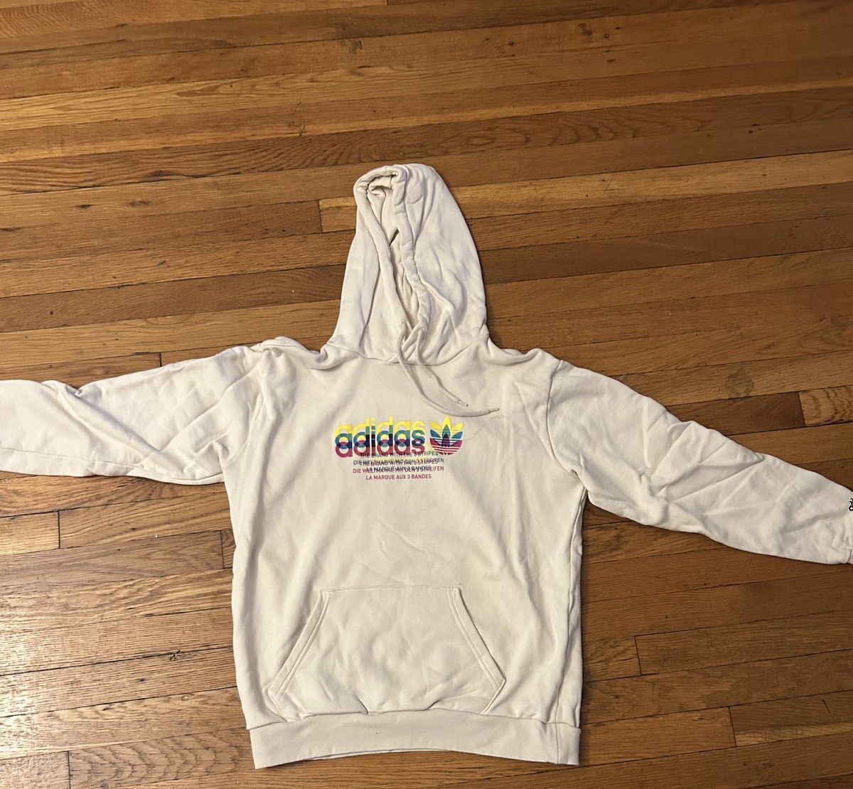Adidas Adidas multi colored logo hoodie size Medium Size US M / EU 48-50 / 2 - 1 Thumbnail