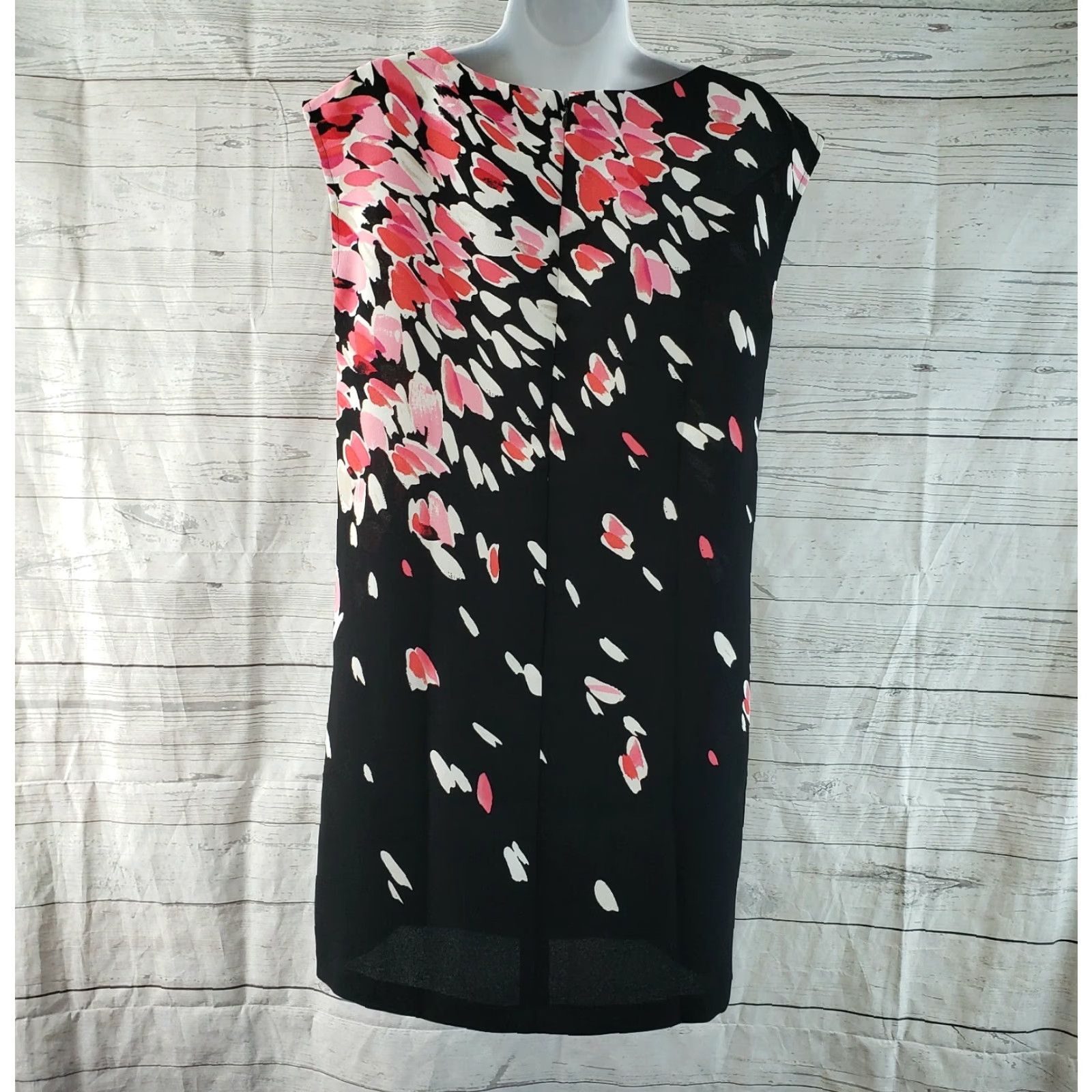 Loft LOFT Ann Taylor Womens Dress XS Sleeveless Black Pink Shift Short Polyester Zip Vintage No Size XS / US 0-2 / IT 36-38 - 5 Thumbnail