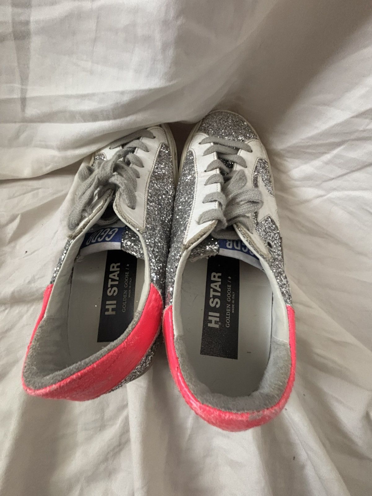Golden Goose Golden Goose Hi-Star women’s silver glitter, small platform Size US 8 / IT 38 - 5 Thumbnail