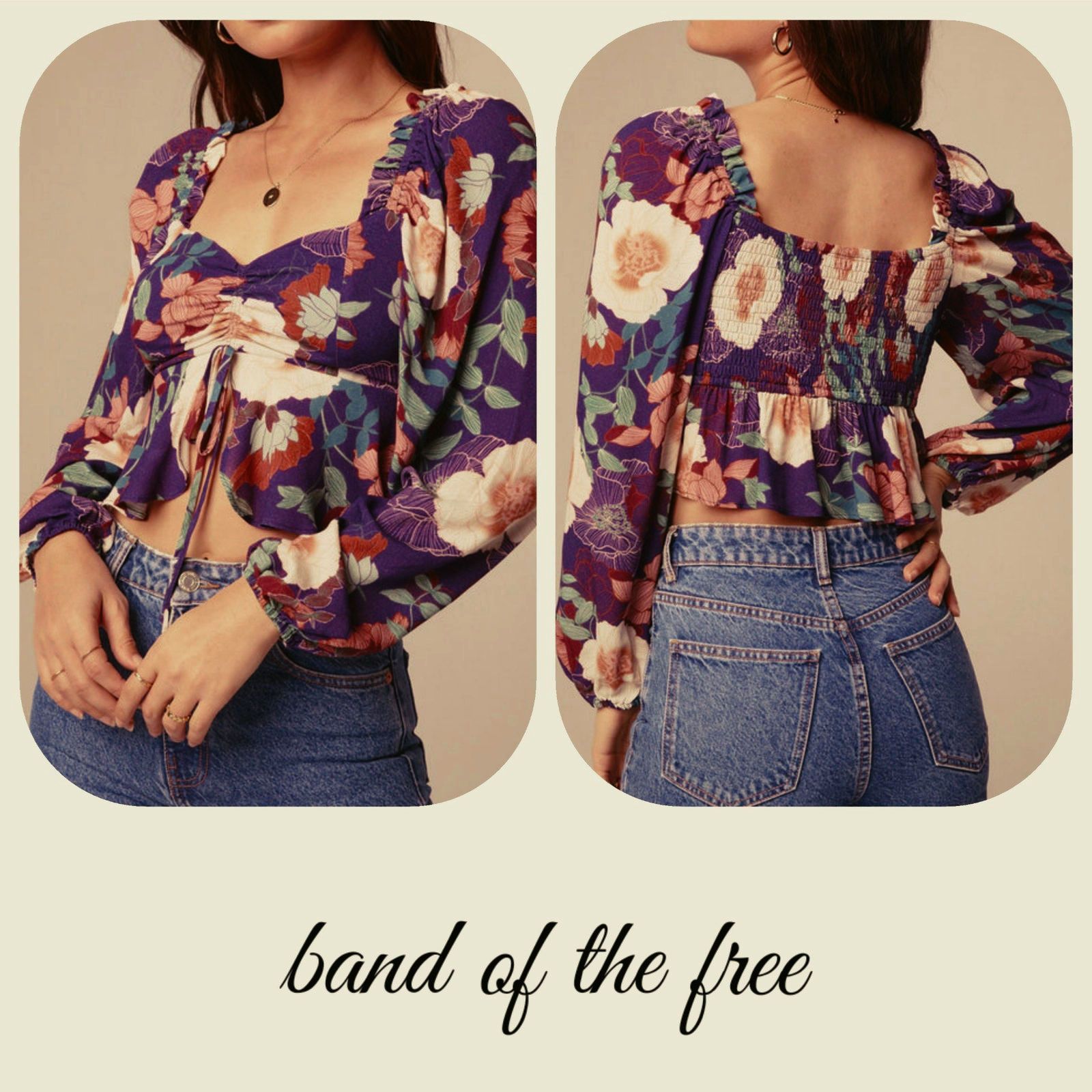Other NWT Band of the Free Floriane Floral Crop Blouse S [4-6] Size S / US 4 / IT 40 - 1 Thumbnail