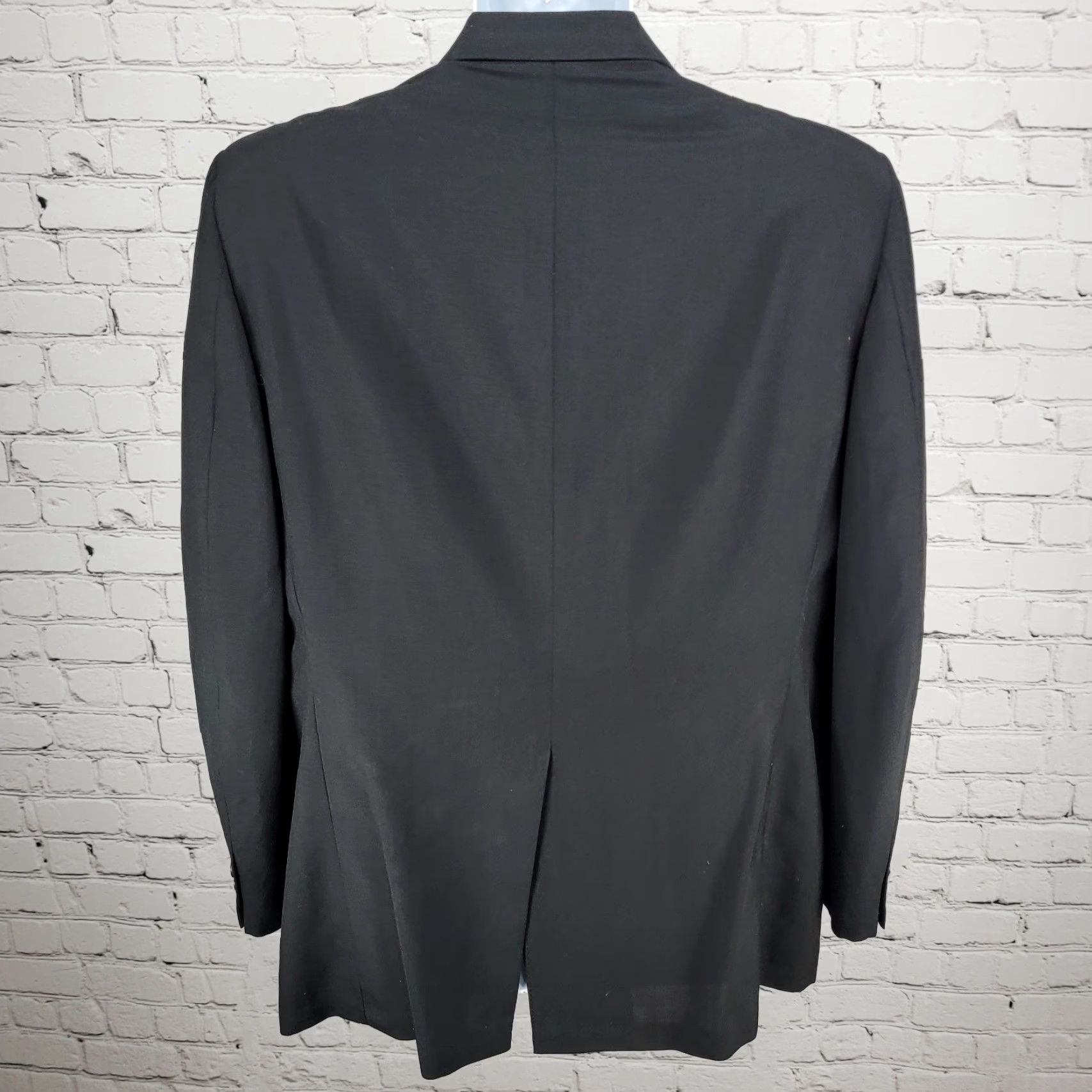 Vintage VTG Botany 500 Tailored By Daroff Black 2 Button Notch Blazer Sport Coat USA 46R Mens Size 46R - 2 Thumbnail