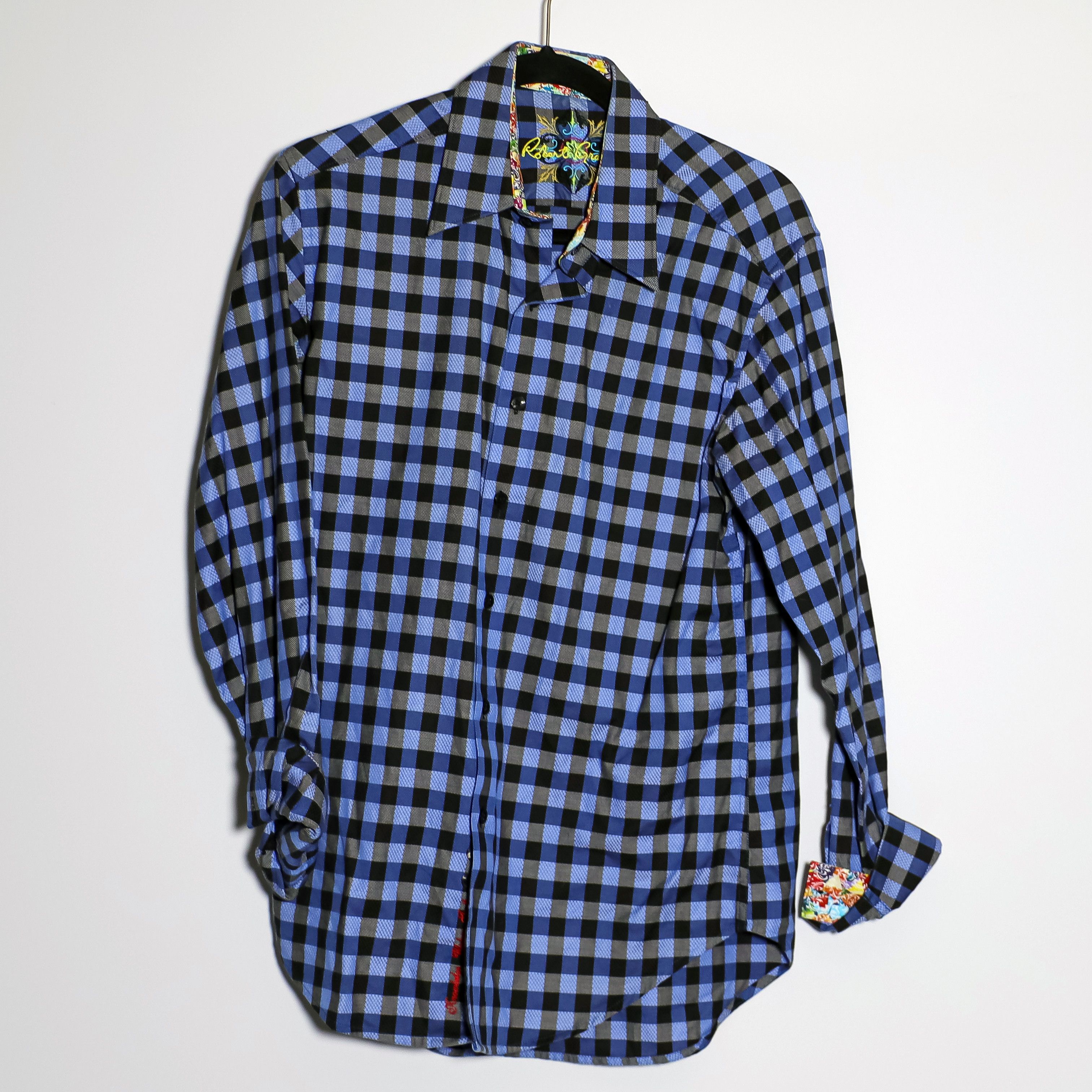 Robert Graham Robert Graham Cotton Blue Check Plaid Size US S / EU 44-46 / 1 - 1 Thumbnail