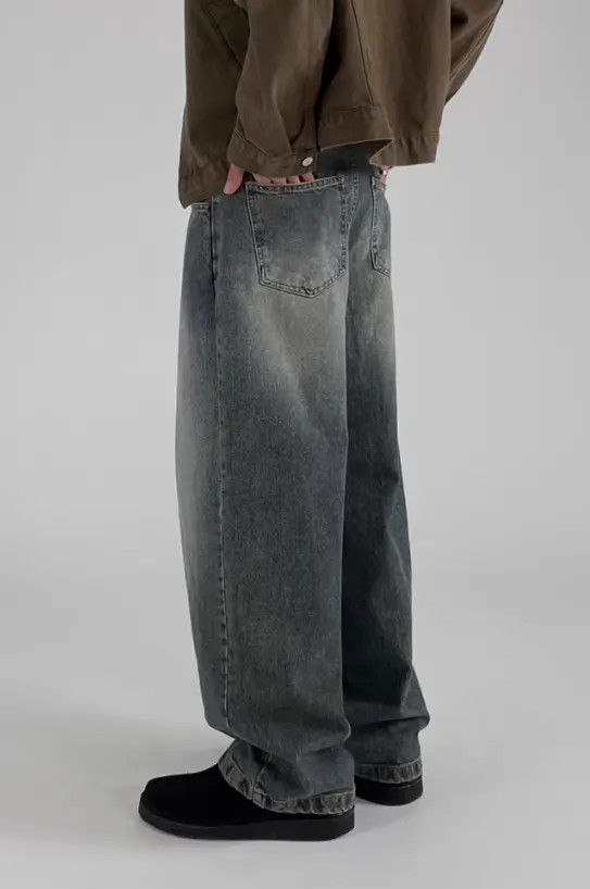 Japanese Brand Vintage blue washed distressed loose gradient jeans Size US 32 / EU 48 - 6 Thumbnail