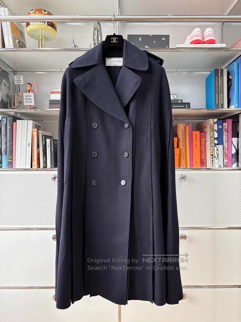 Valentino Valentino Dark blue double-breasted cape Size S / US 4 / IT 40 - 1 Thumbnail