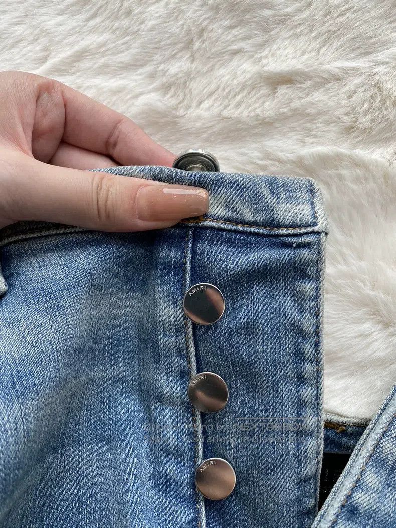 Amiri Amiri Size 33 Washed blue patchwork Military Patch jeans Size US 33 - 6 Thumbnail