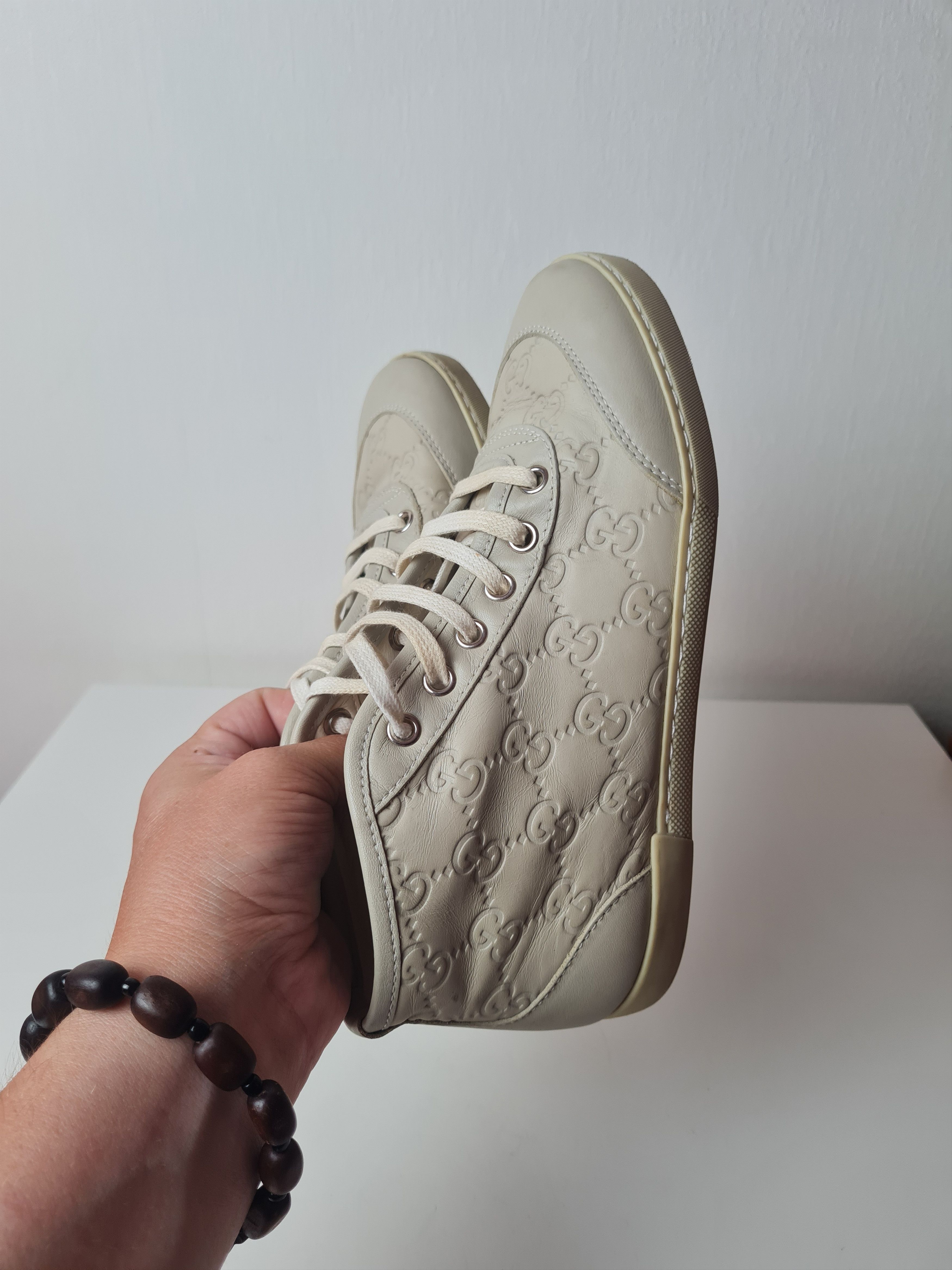 Gucci Vintage GUCCI Microguccissima High Top Sneakers Leather Size US 4 / IT 34 - 14 Thumbnail