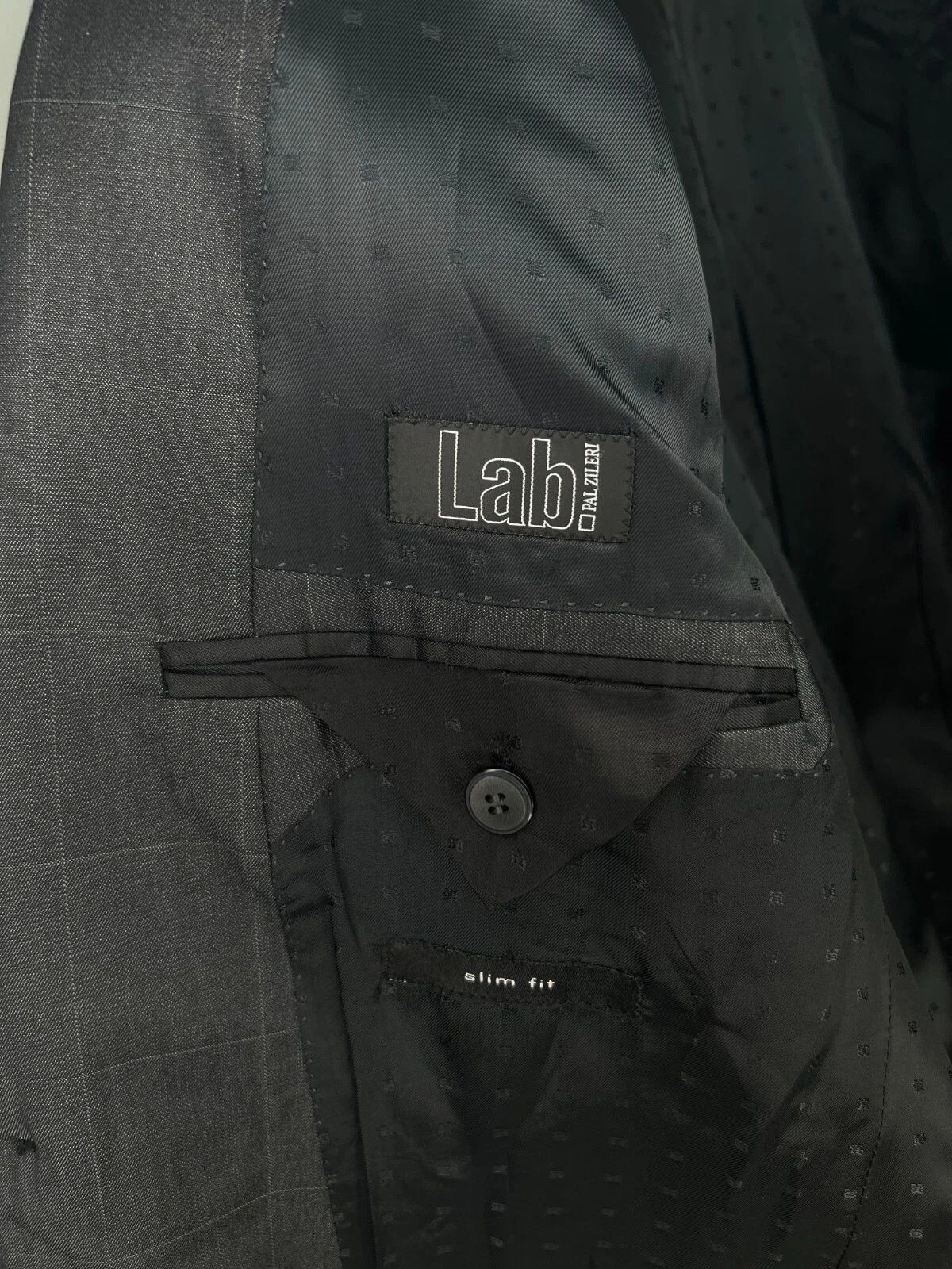 Pal Zileri Pal Zileri Lab Grey Check Wool Slim Fit Italian Suit Blazer Size 42R - 12 Thumbnail