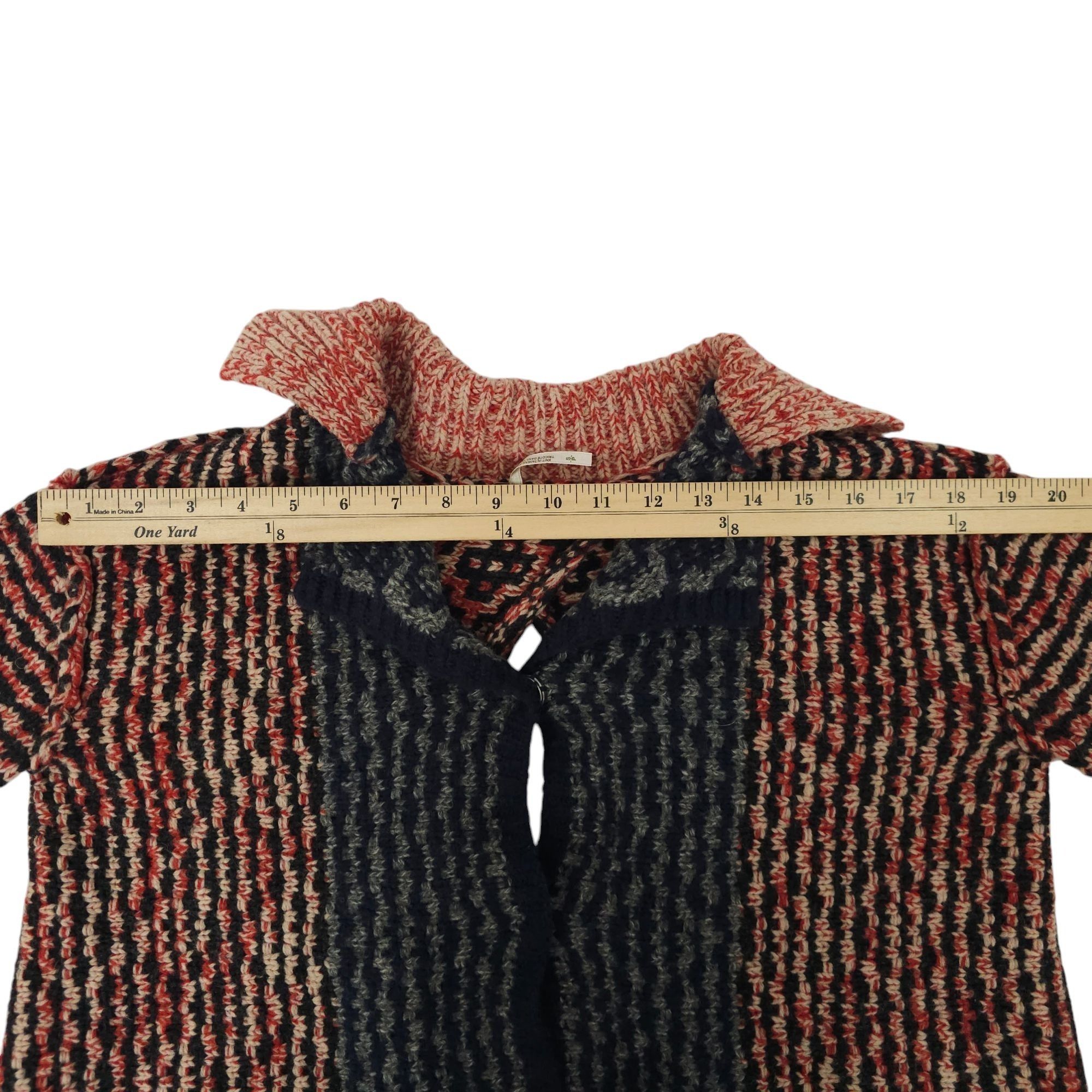 Free People Free People Open Back Sweater Womens S Striped Snap Front Size S / US 4 / IT 40 - 5 Thumbnail