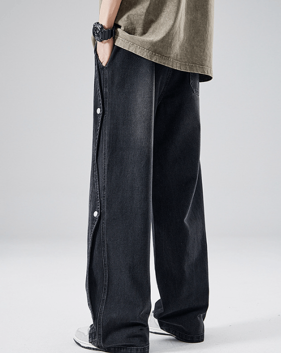 Japanese Brand × Jean Men's washed vintage straight loose drawstring jeans Size US 32 / EU 48 - 4 Thumbnail
